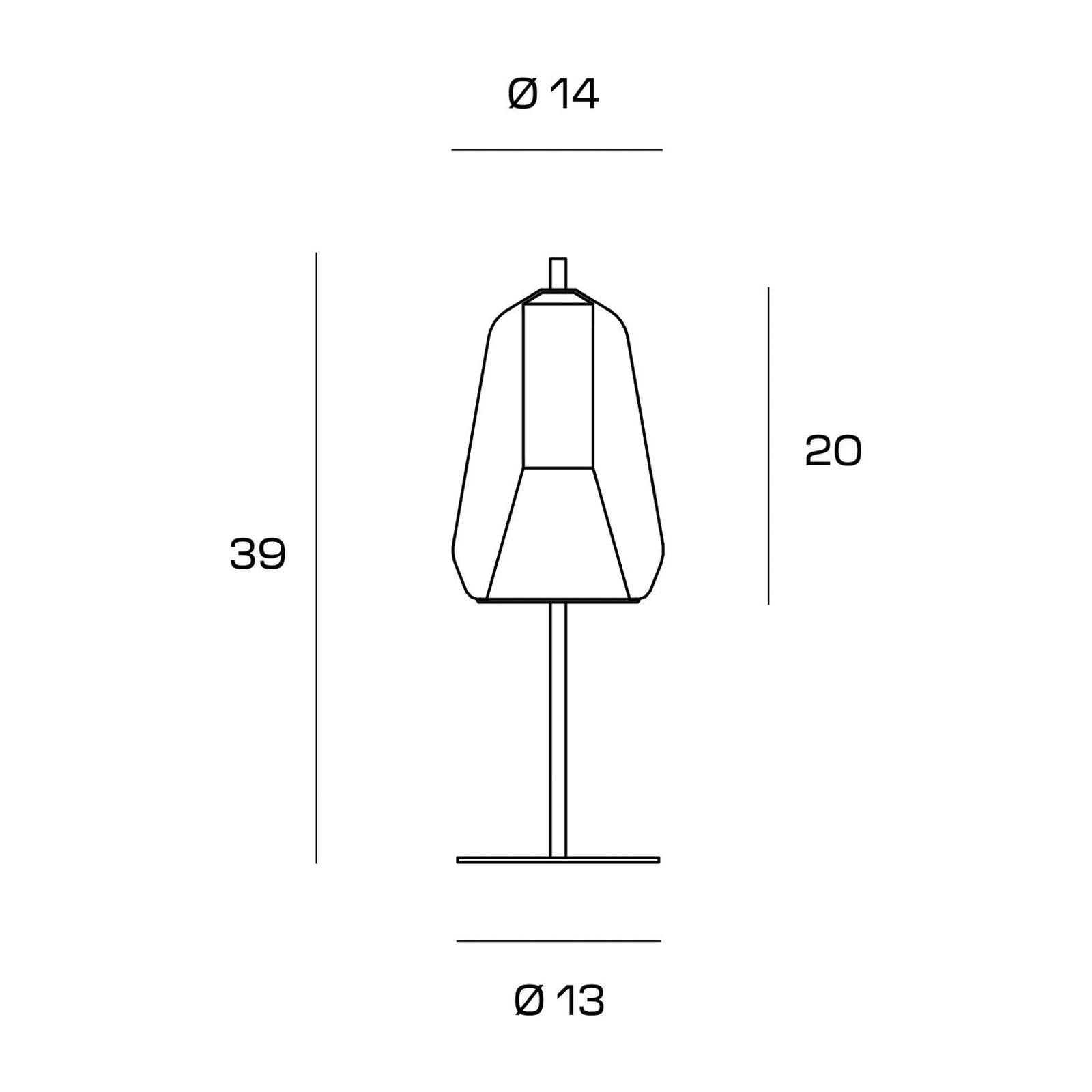 X-Ray bordlampe, bronse/gullfarget, høyde 39 cm, glass