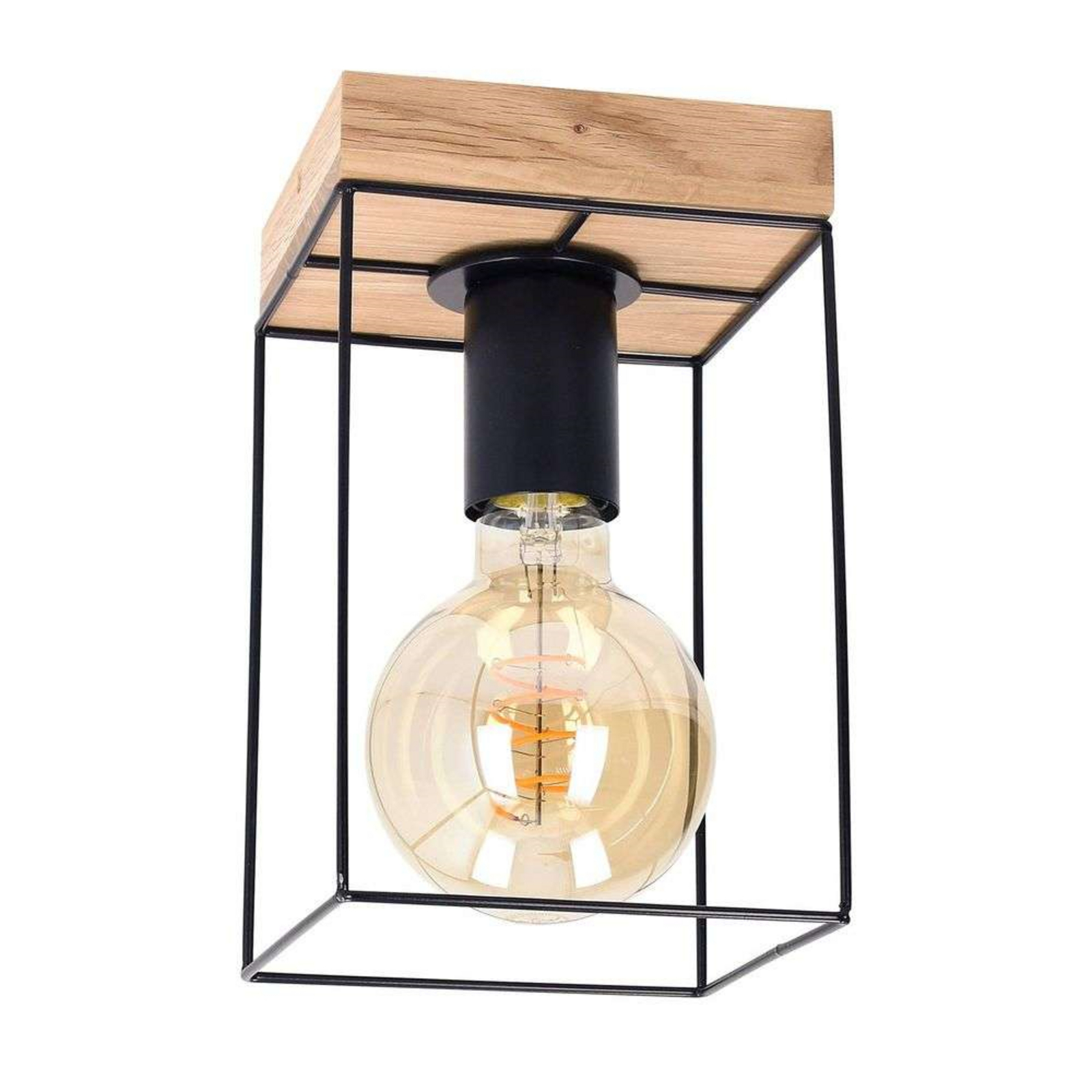Gretter Plafonnier Wood/Black - Envostar