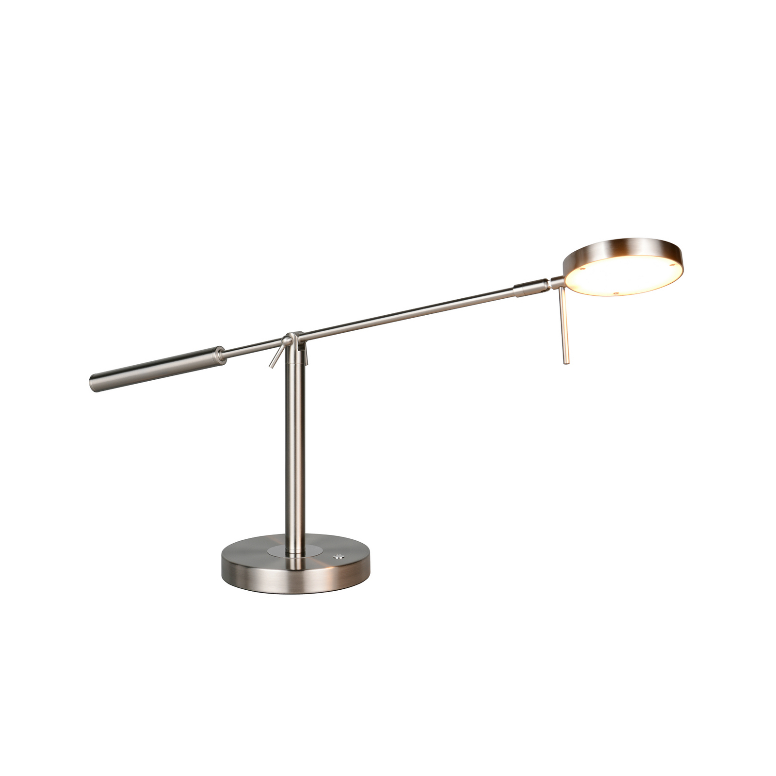 Monza LED stolna lampa, boje nikla, visina 52 cm, metalna