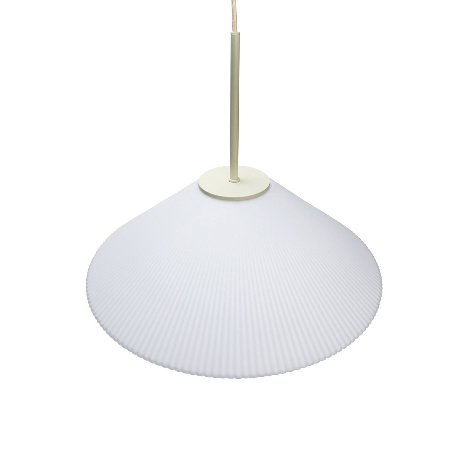 Lampa wisząca Hübsch Solid, biały, piaskowy, szkło, żelazo, E27