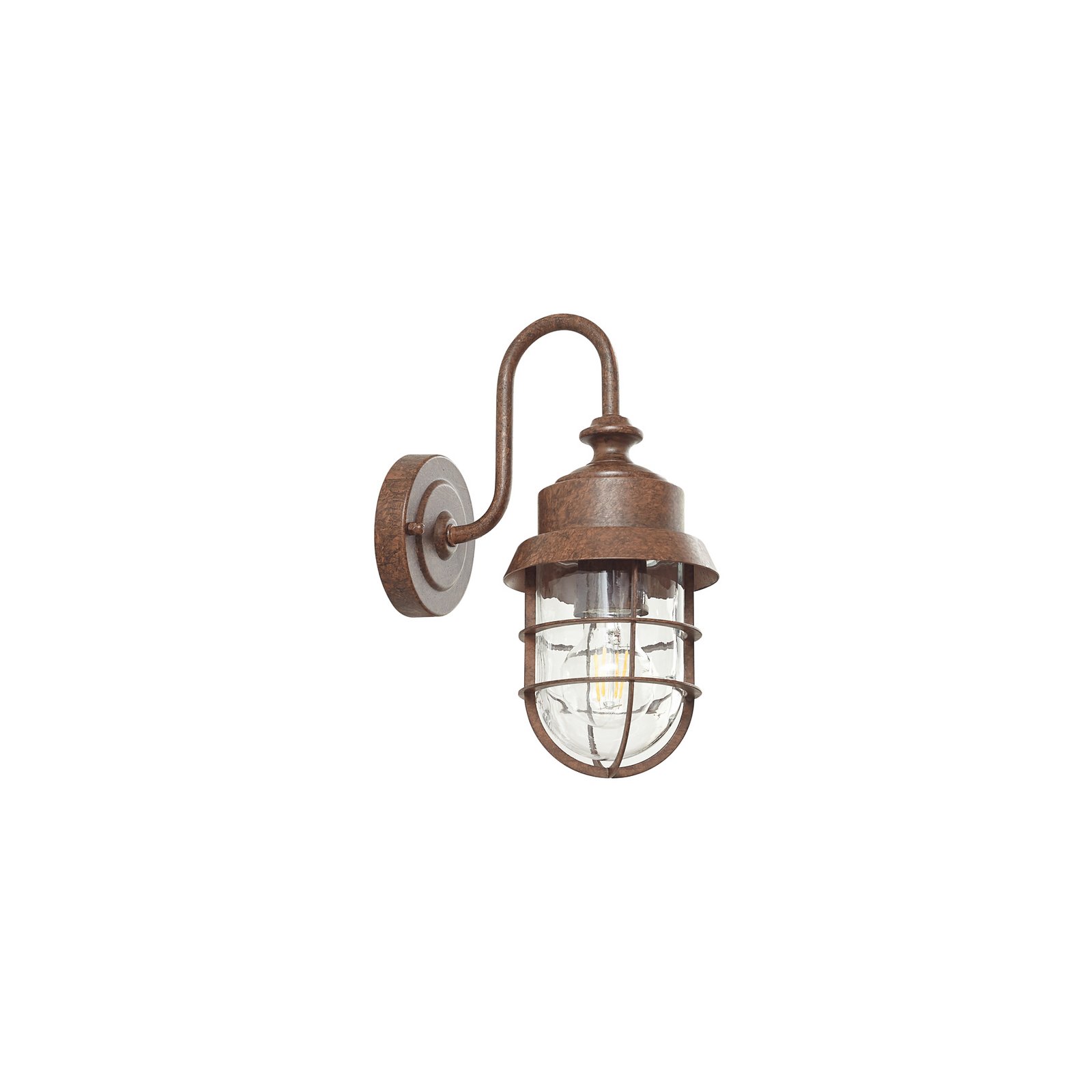 Lindby outdoor wall light Adalie, rust-coloured, steel