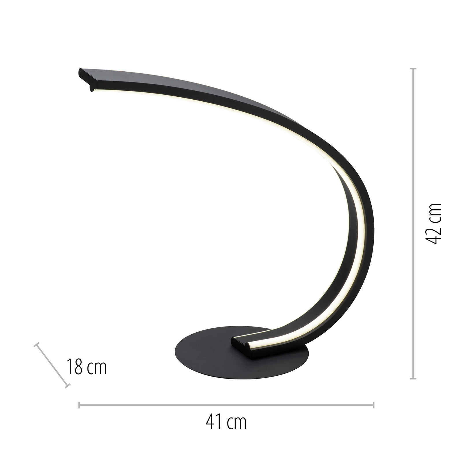 Paul Neuhaus Q-VITO LED table lamp curved black