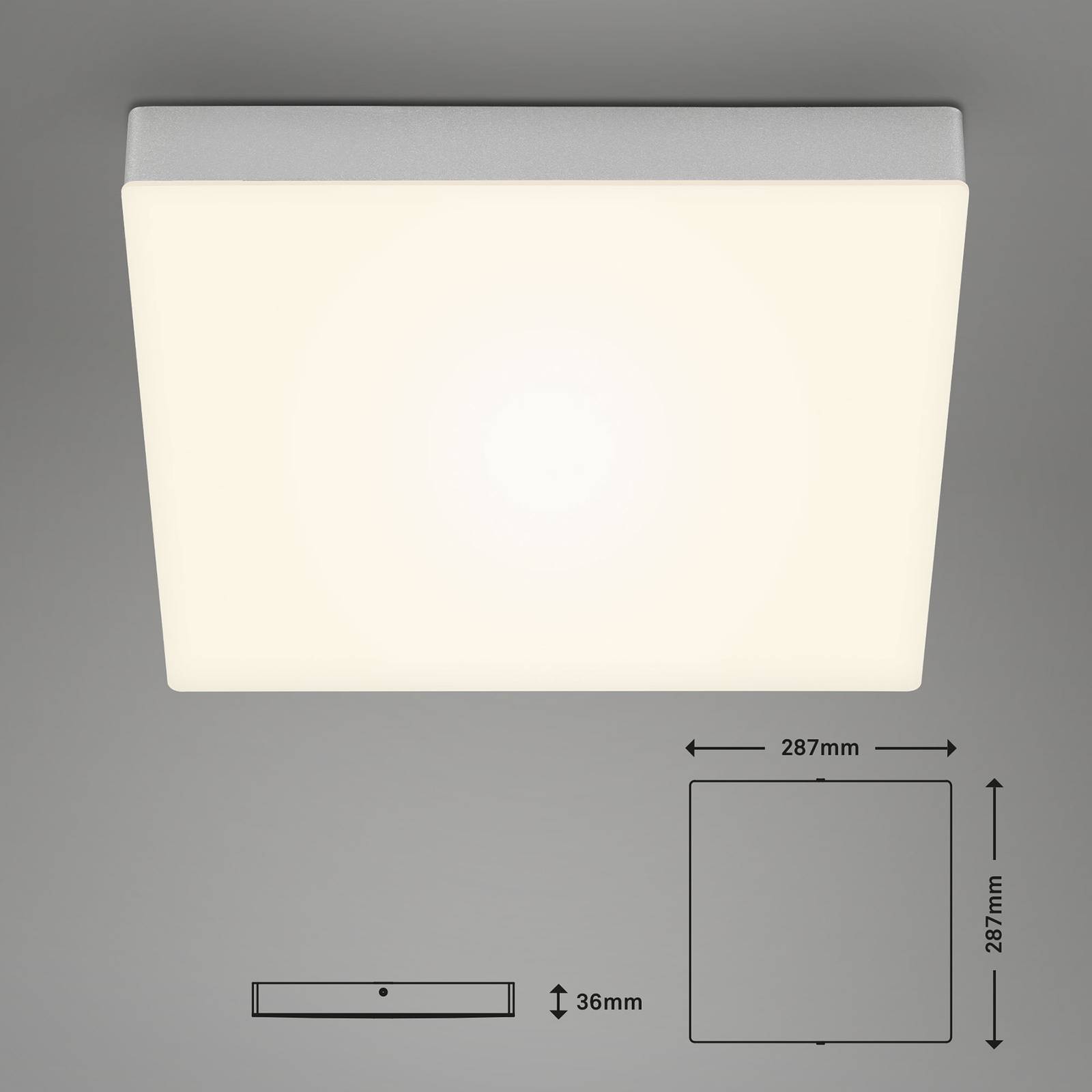 Lampa sufitowa Flame 3 000 K, 28,7x28,7cm, srebrna