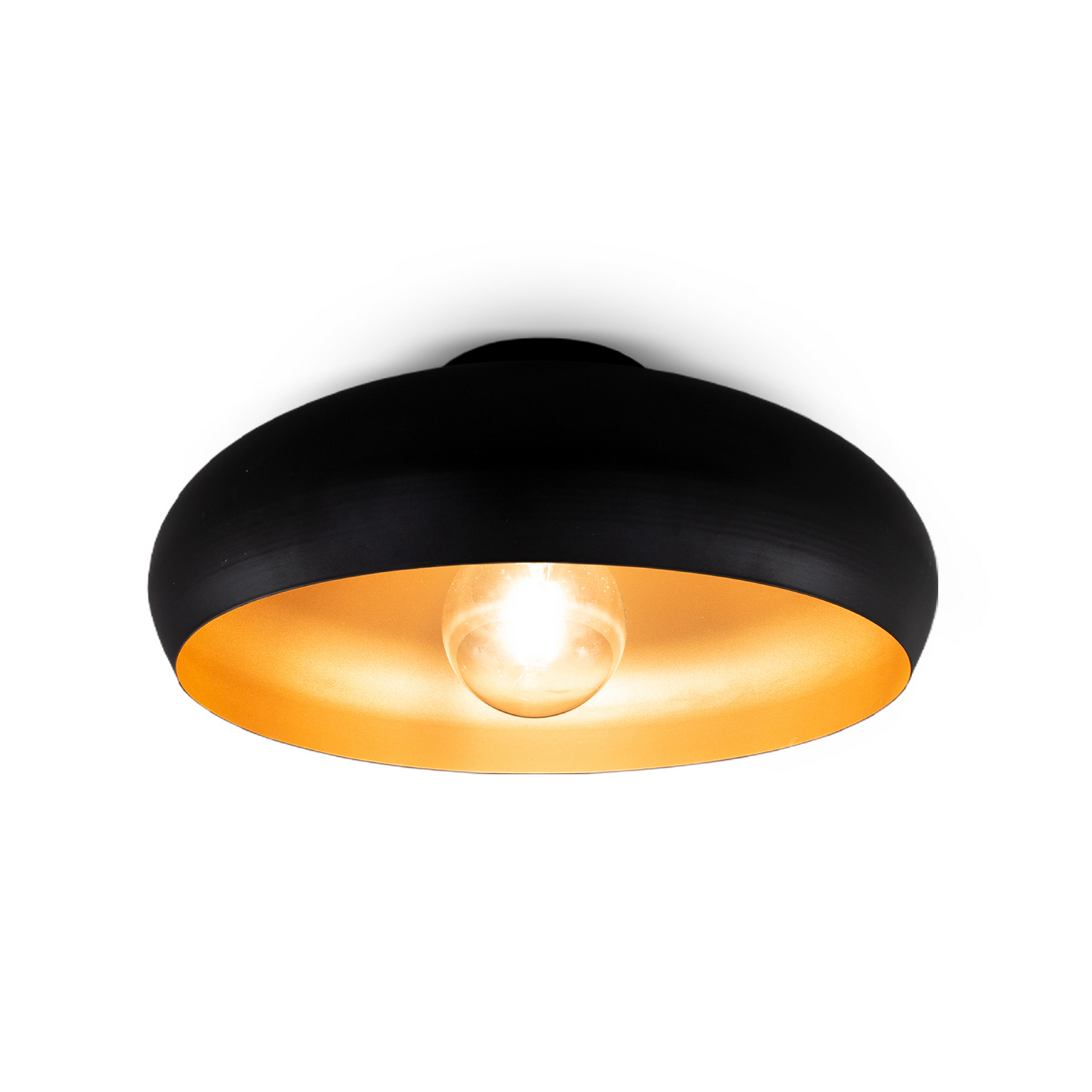 Plafondlamp Zoe, zwart-goud, metaal, E27 Plafondlamp Zoe, zwart-goud, metaal, E27