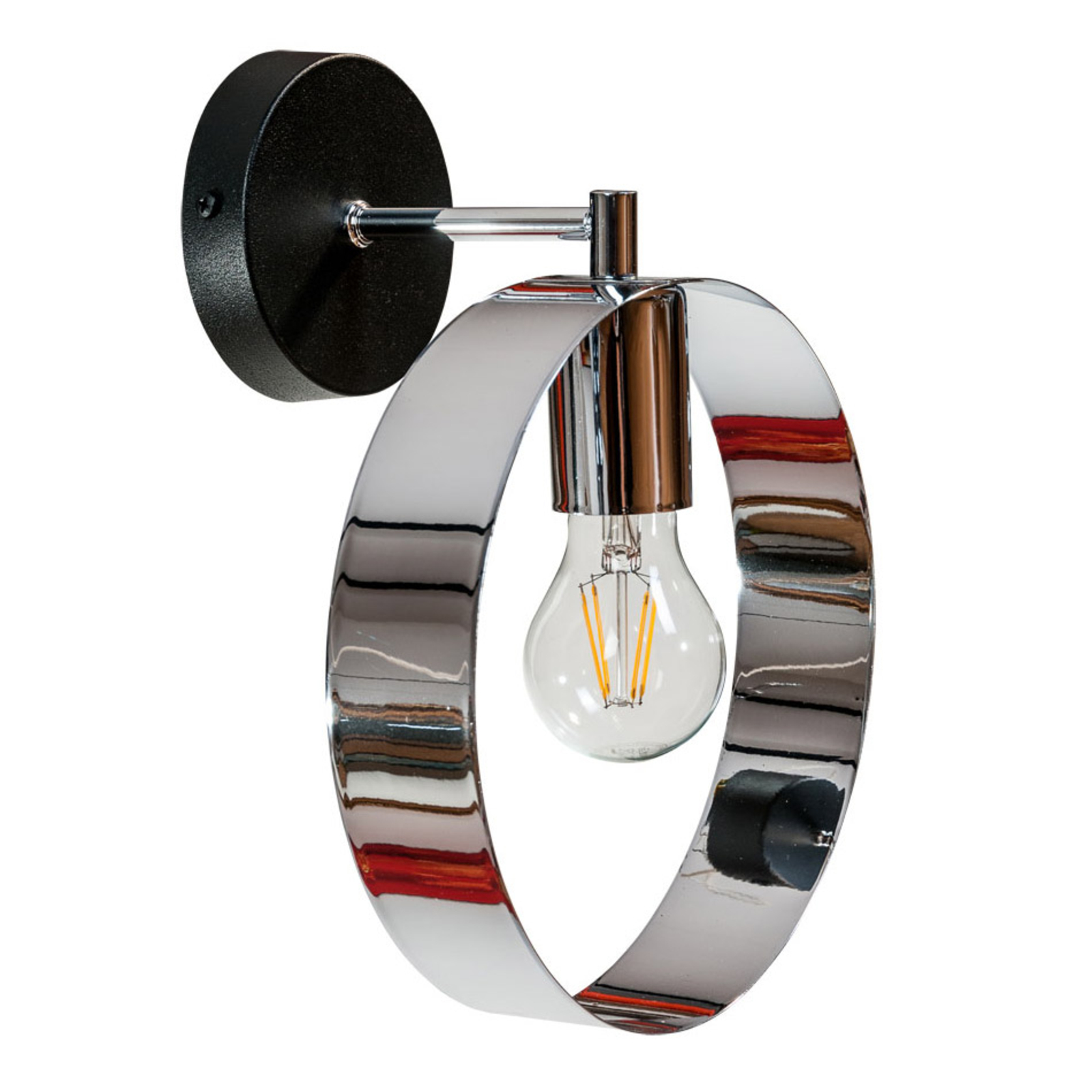 Wandlamp Mira, rond, chroom