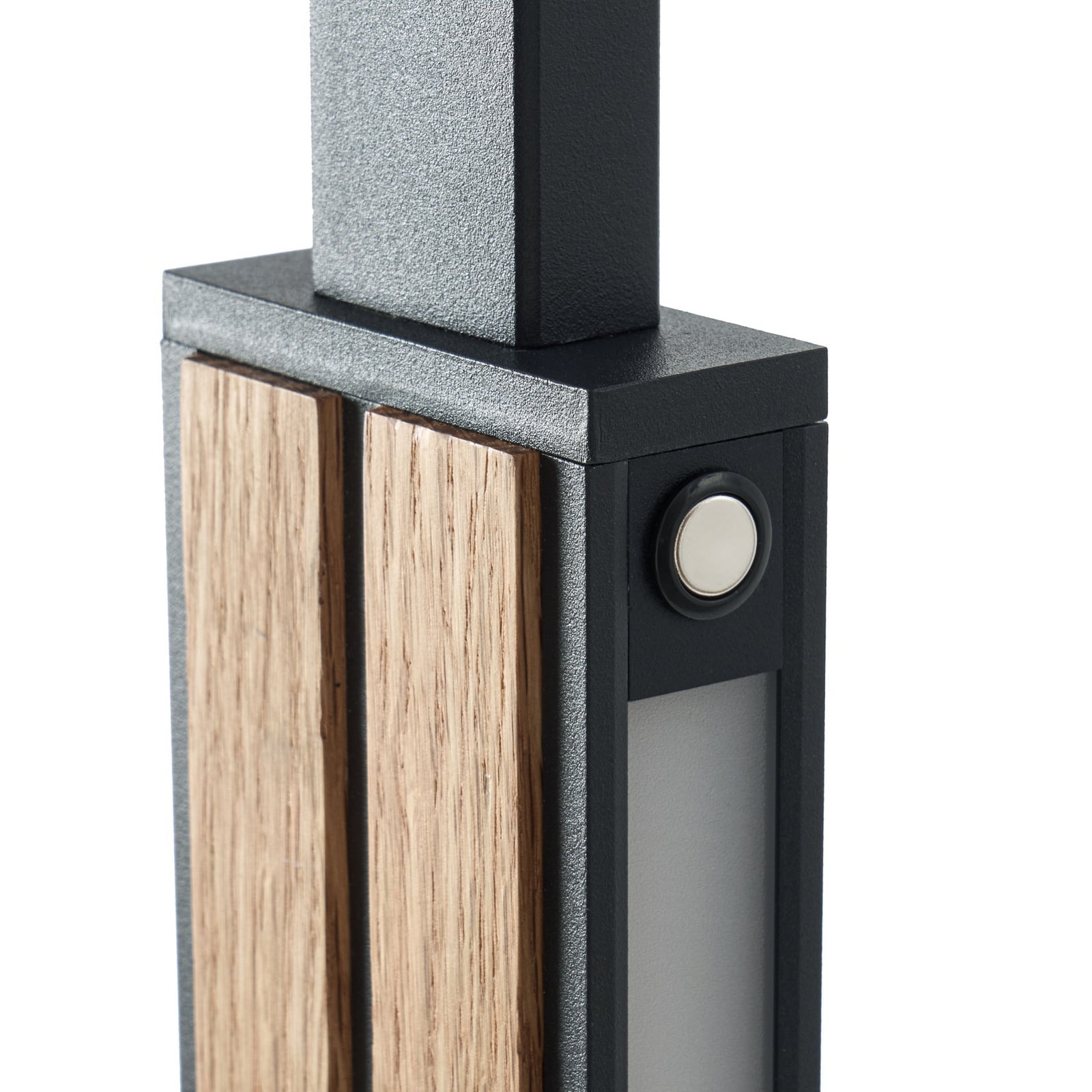 Quitani LED-gulvlampe Lisene, eik/svart/natur 162 cm, dimbar