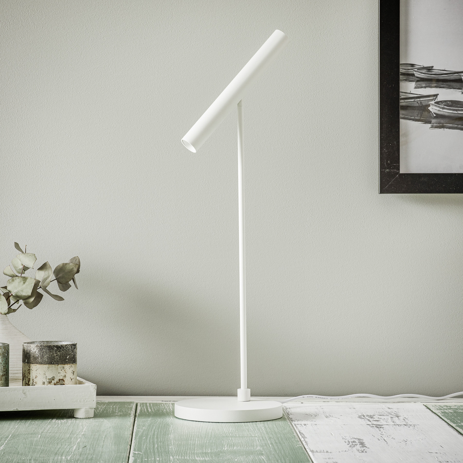 Meyjo lampa stołowa LED ściemniacz biała