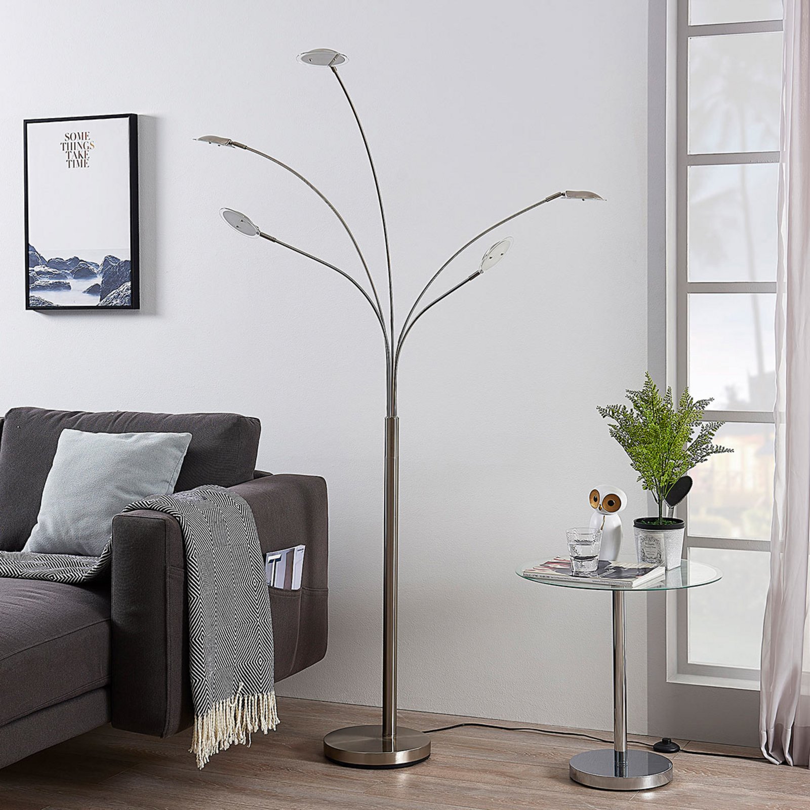 Anea 5 Lattiavalaisin Nickel/White - Lindby