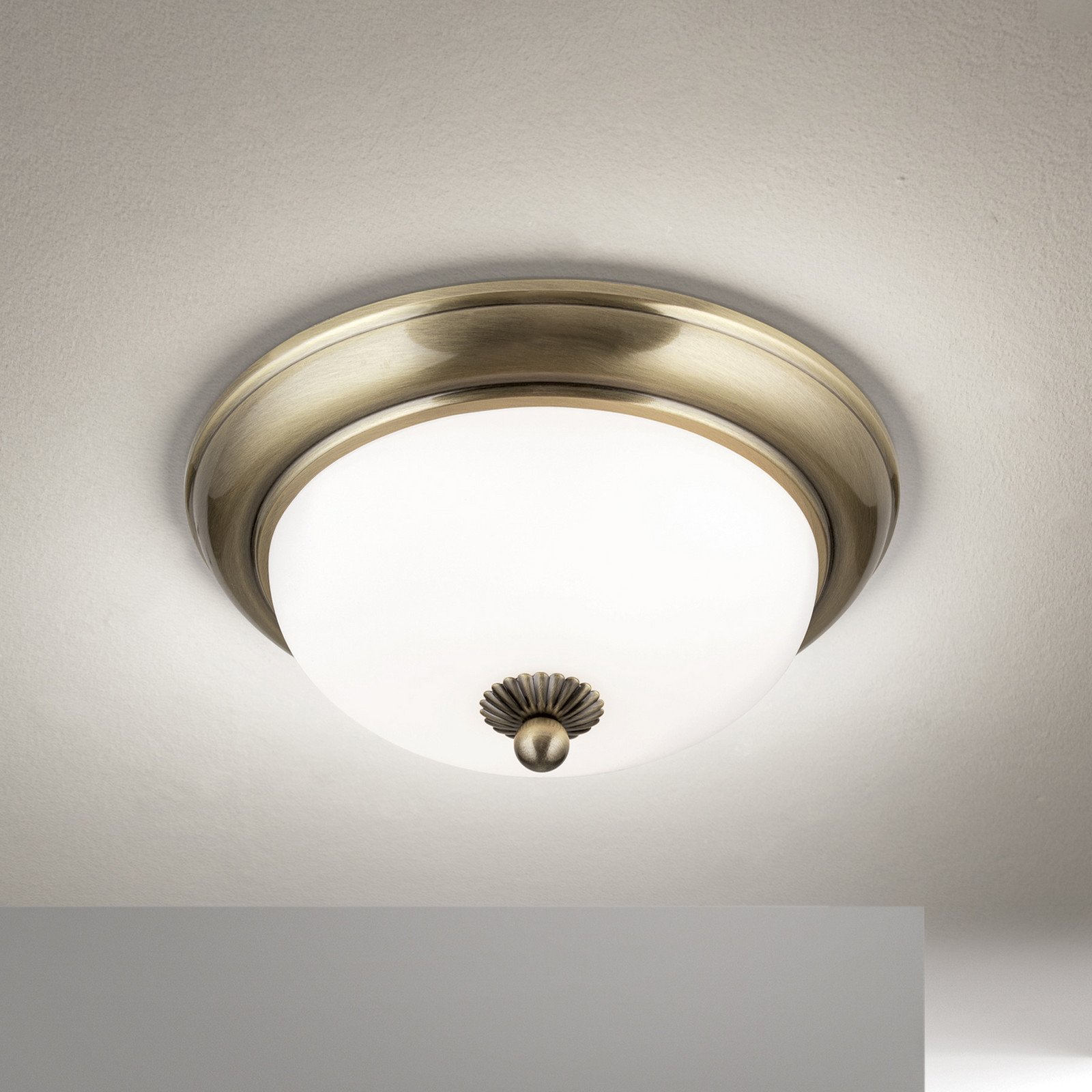 ORION Plafonieră Empire Ø 265 cm alamă antică sticlă opală mată - Camera de zi / sufragerie - Antichitate - alamă antică opal mat - Metal