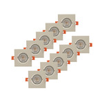 PRIOS inbouwlamp Fibur, beige, 9 cm, GU10, 10 stuks