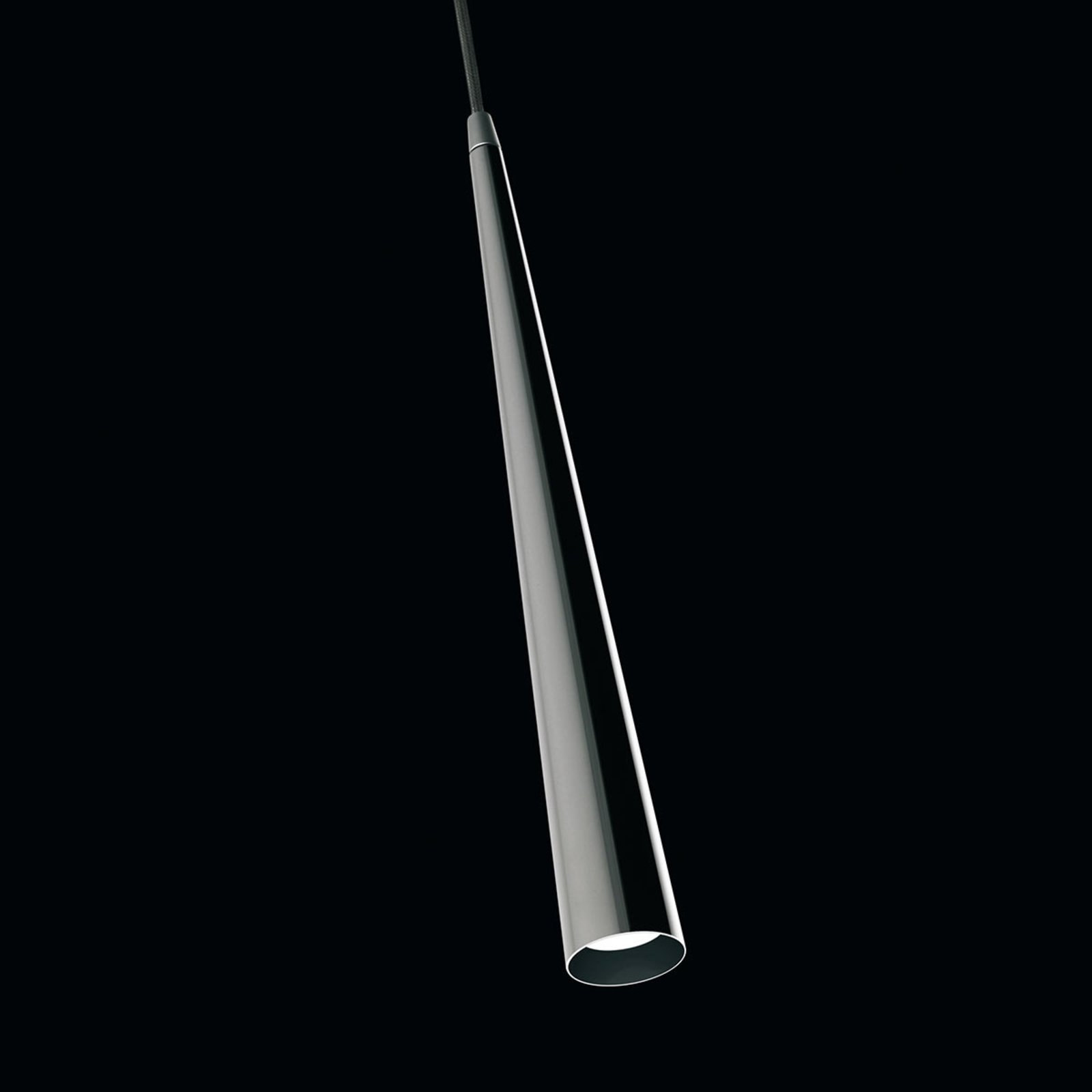 Wąska lampa wisząca LED Micro S50, czarna