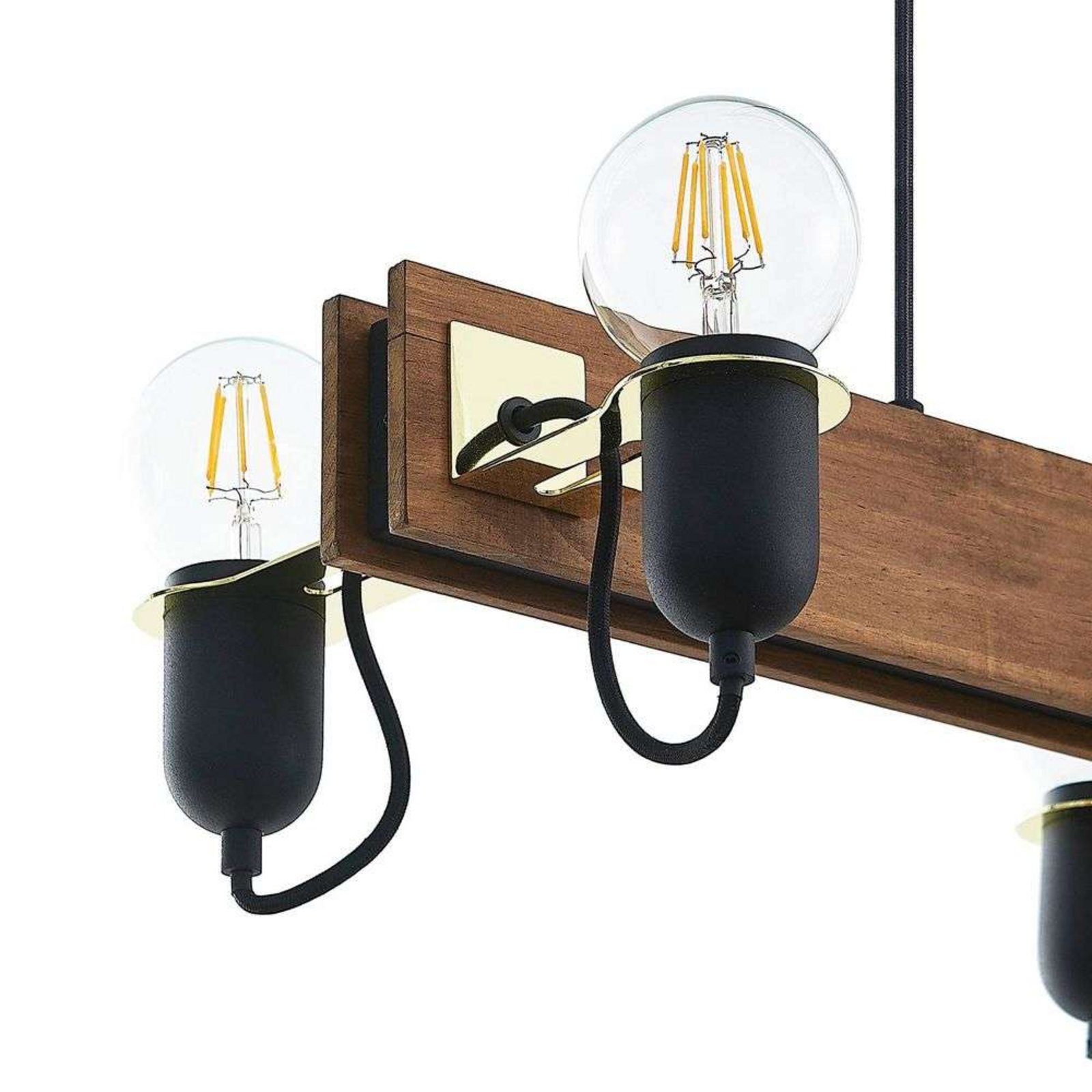 Becky Lustră Pendul Wood/Black/Brass - Lucande