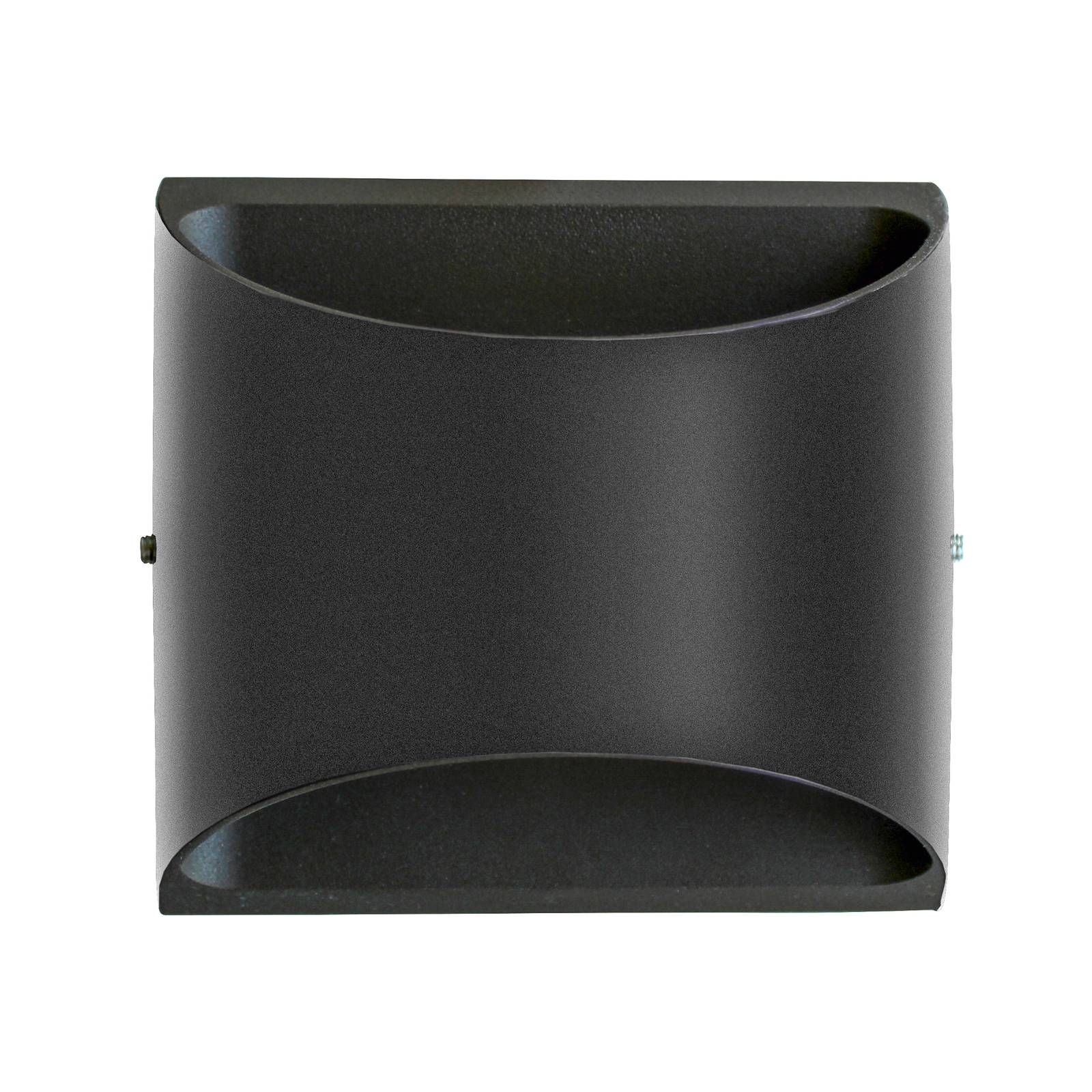 Vonkajšie nástenné svietidlo LED Dodd, čierne, hliník, polkruhové