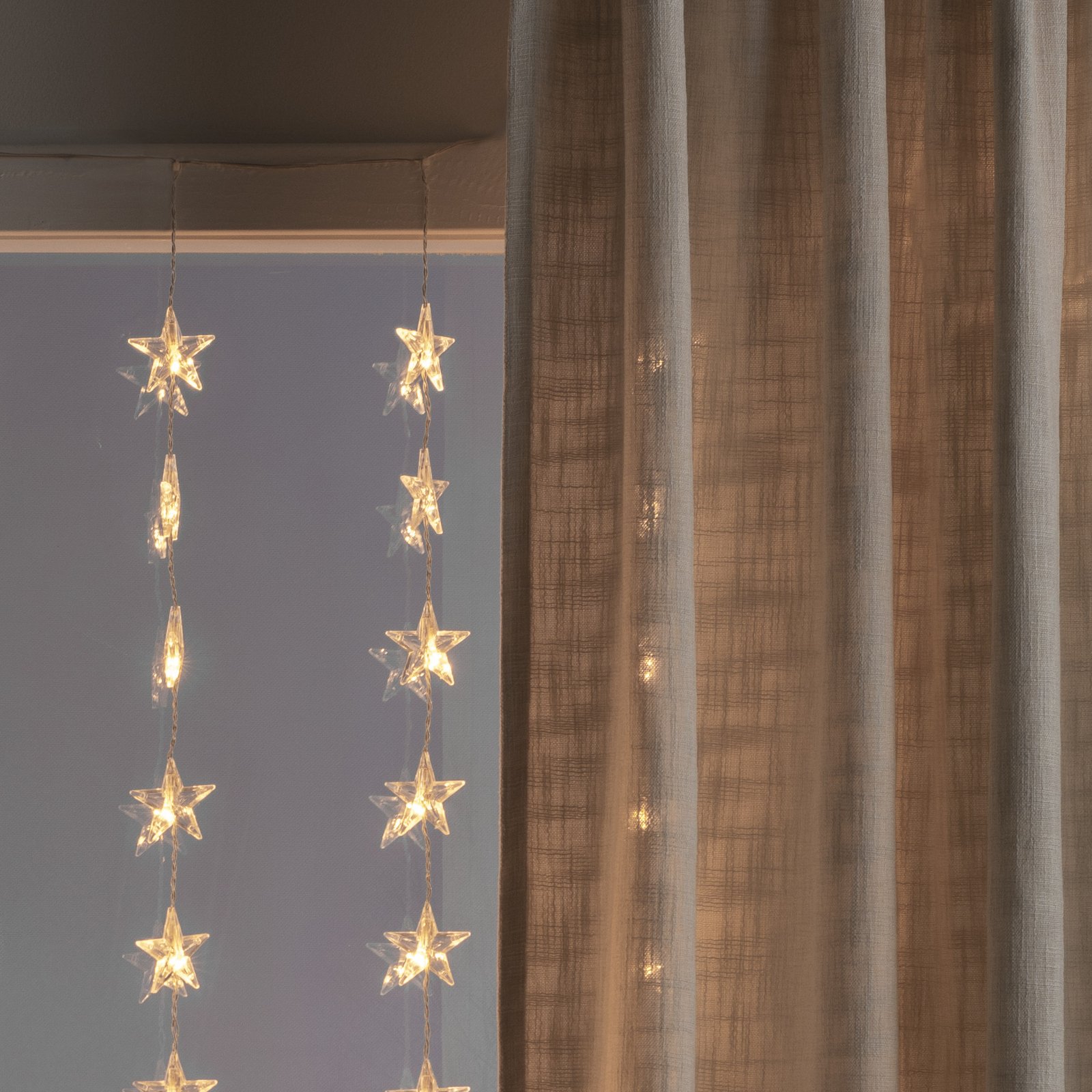 LED curtain light stars 120-bulb, warm white