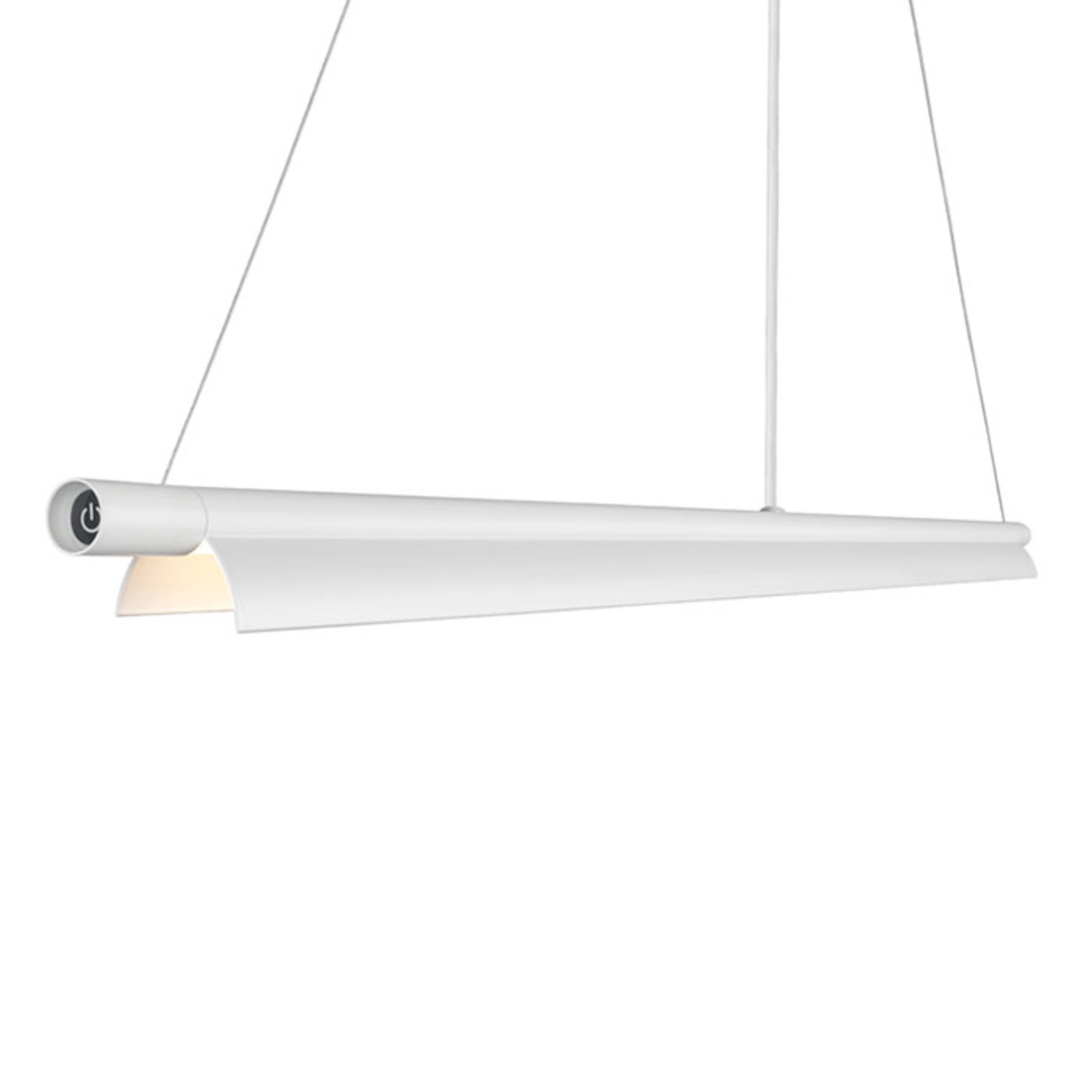 Nordlux Long Space B LED pendant light white, for Living / Dining Room, aluminium, plastic, 22 W, energy efficiency: A++, L: 120 cm, W: 5 cm, H: 8.5 cm