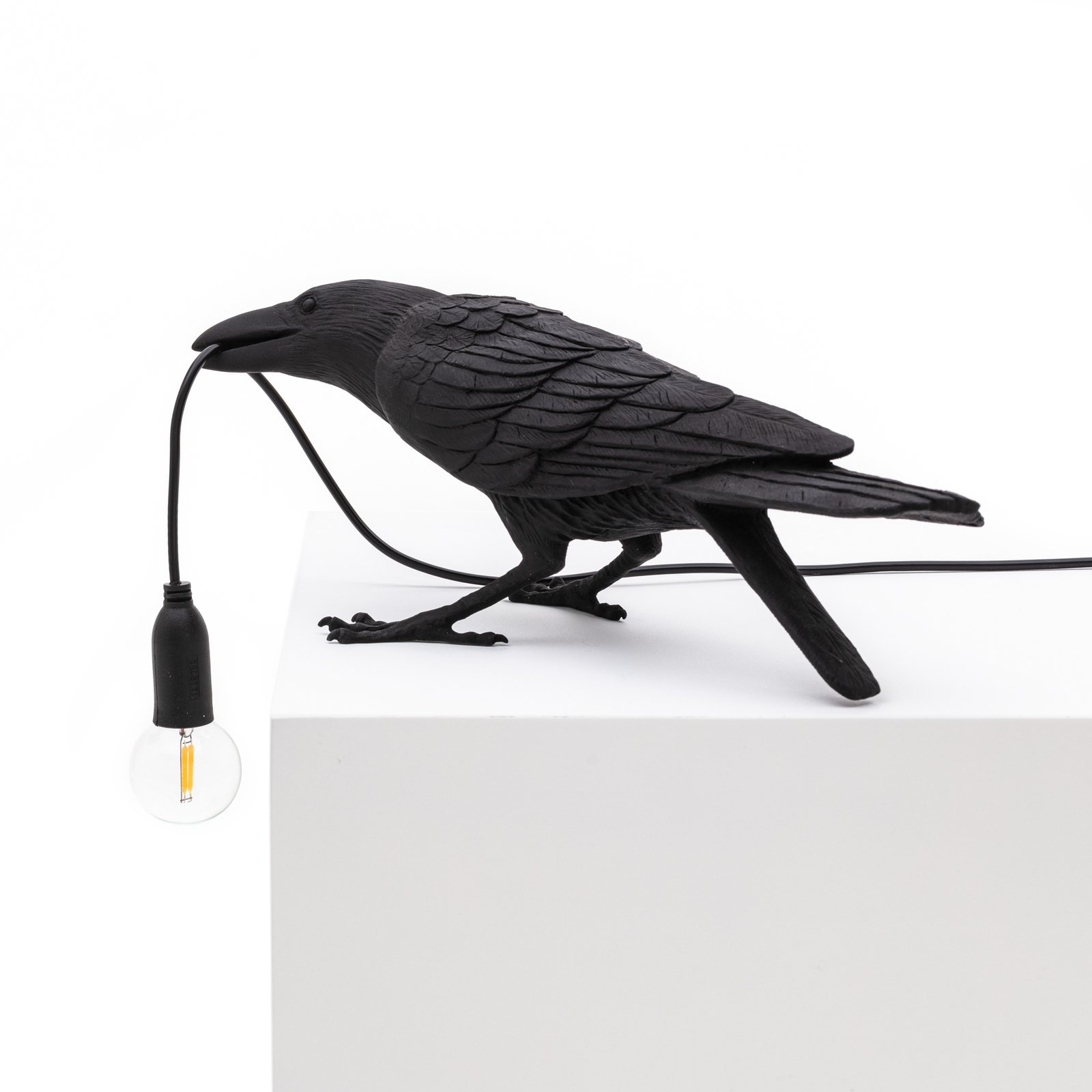 SELETTI Bird Lamp igrivostna namizna svetilka LED, črna