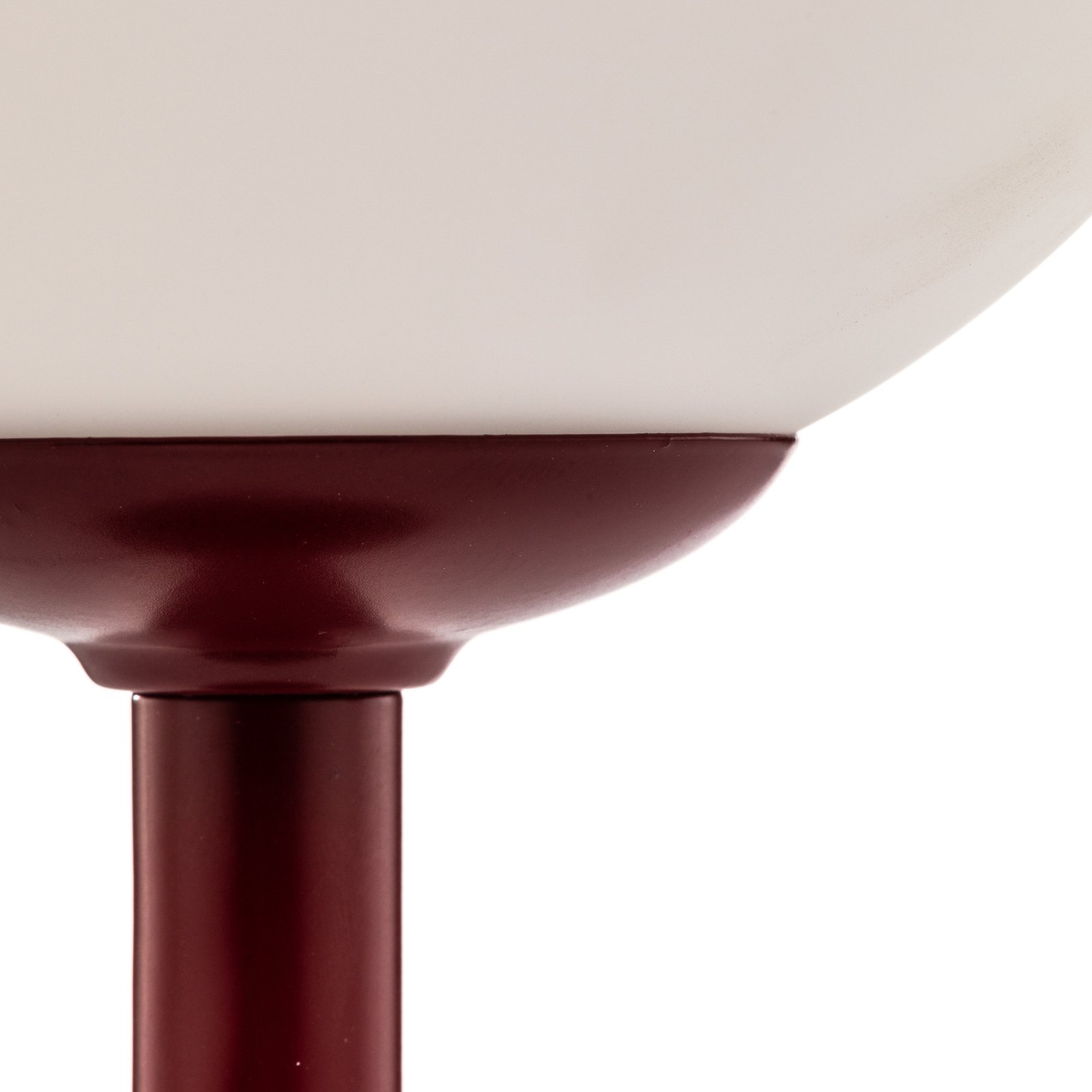 Настолна лампа Joel, височина 35 см, виненочервена/бяла