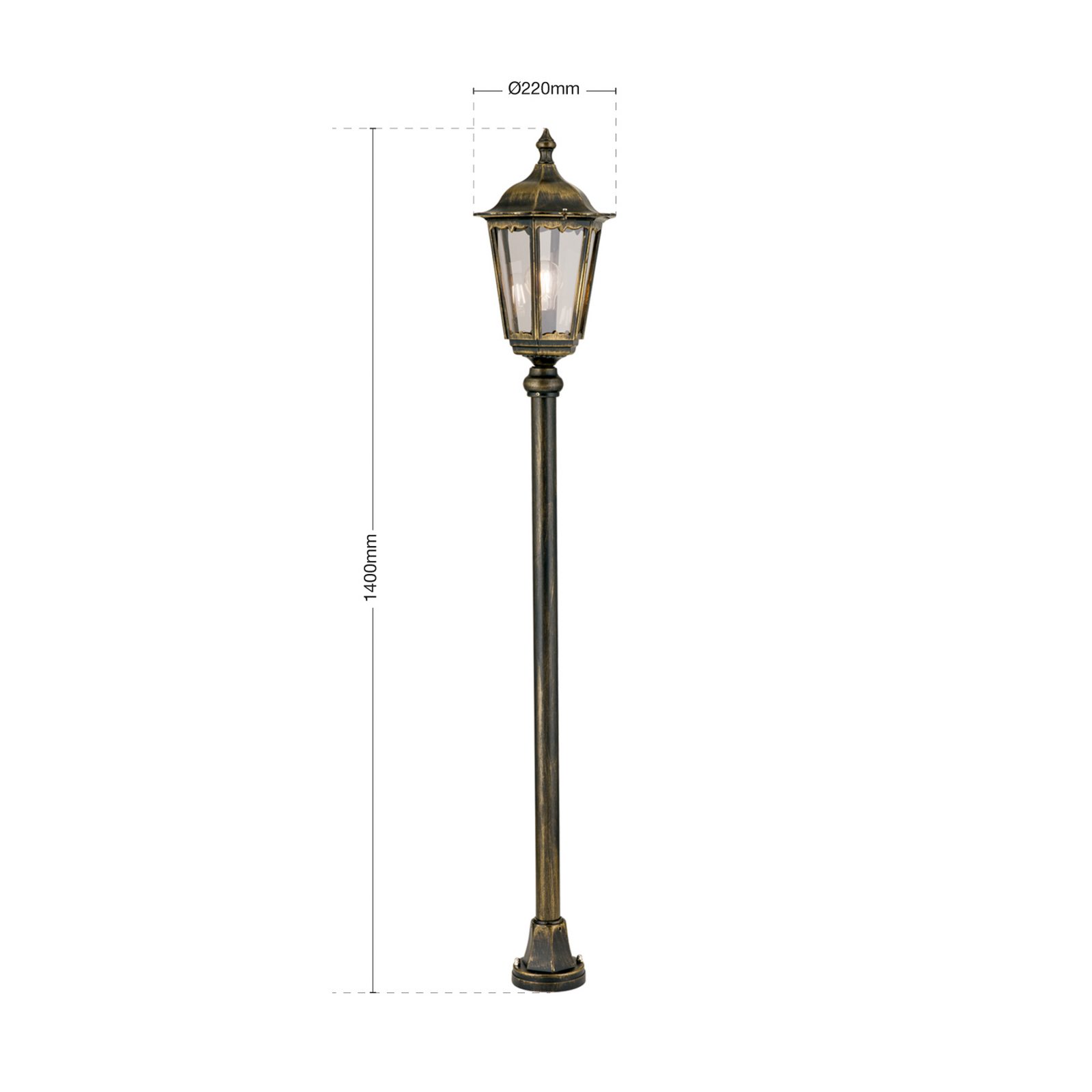 Borne lumineuse Fabio traditionnelle 140 cm