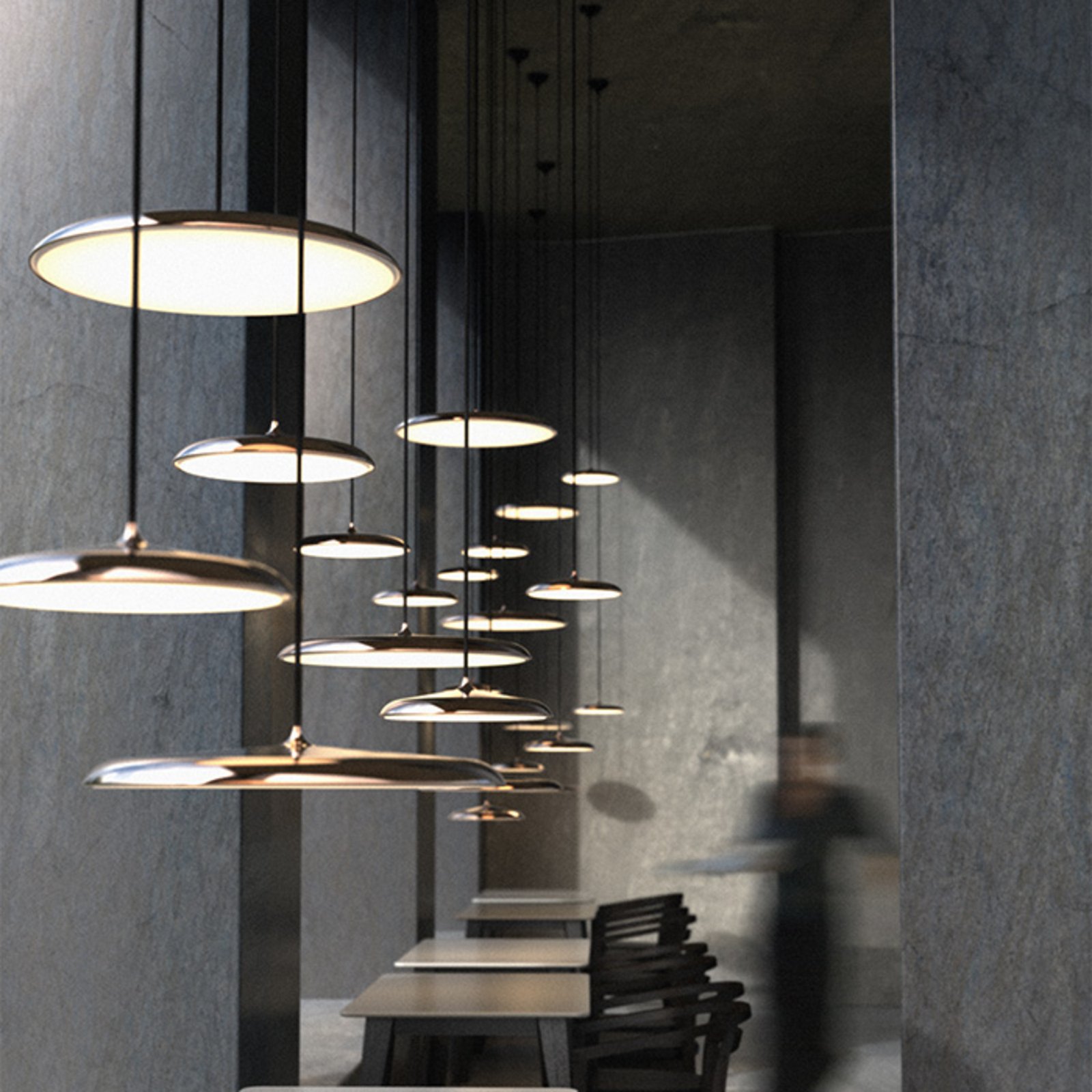Suspension led plate artist 40 cuivre luminaire fr