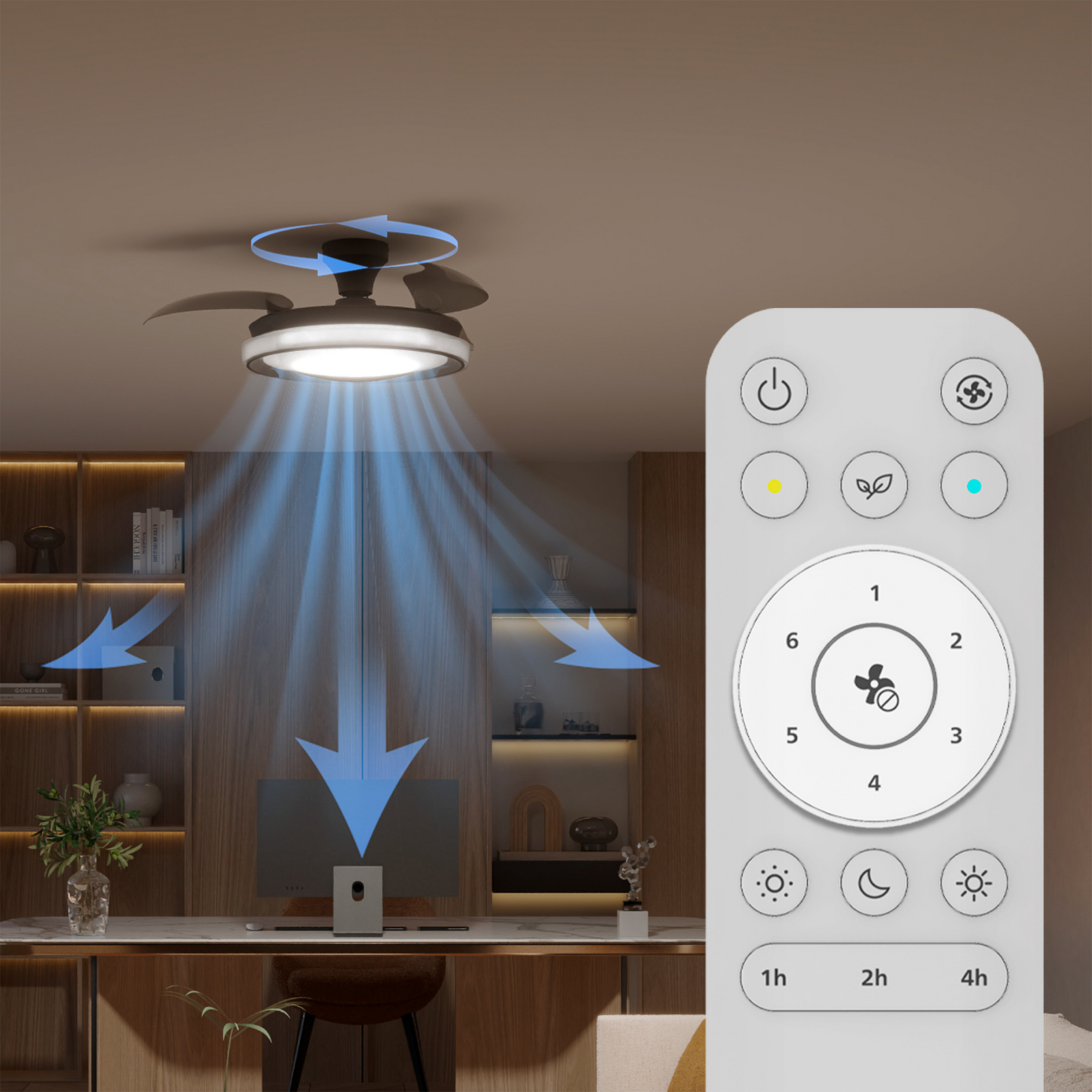Wentylator sufitowy LED Philips Bliss czarno-biały, cichy, CCT