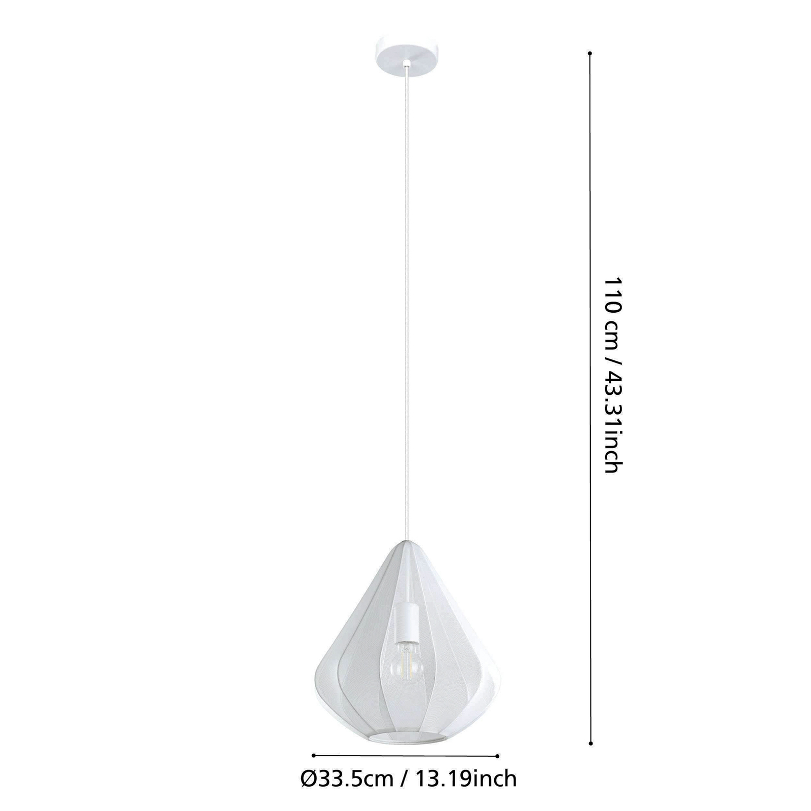 Dolwen pendant light, white, Ø 33.5 cm