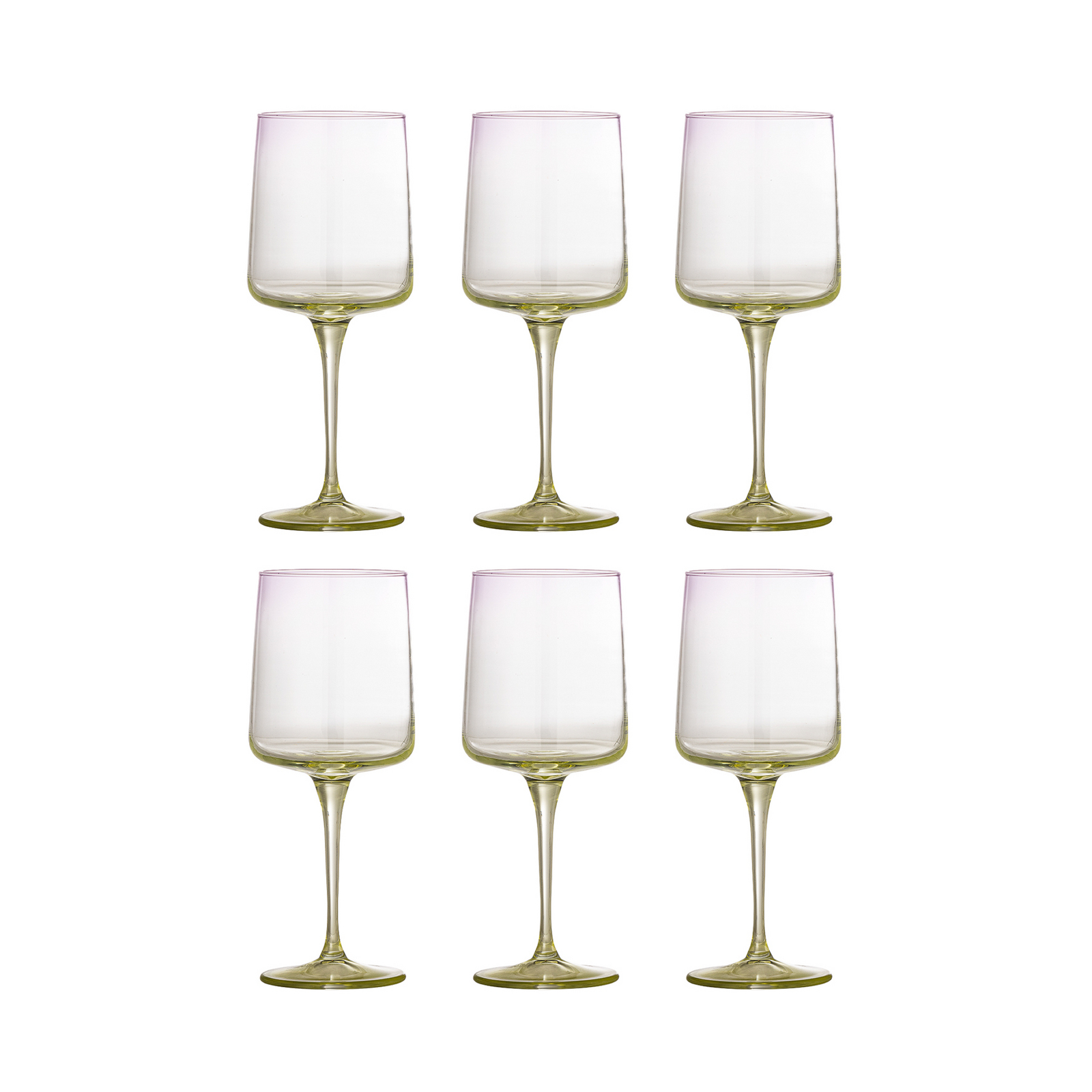 Luciana Weinglas lila/grün 6er-Set 21cm Glas - Bloomingville