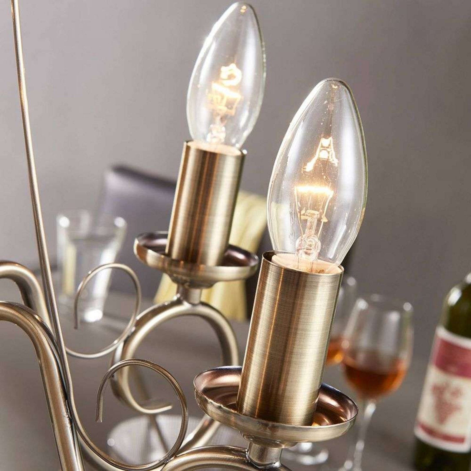 Marnia 5 Chandelier Brass - Lindby