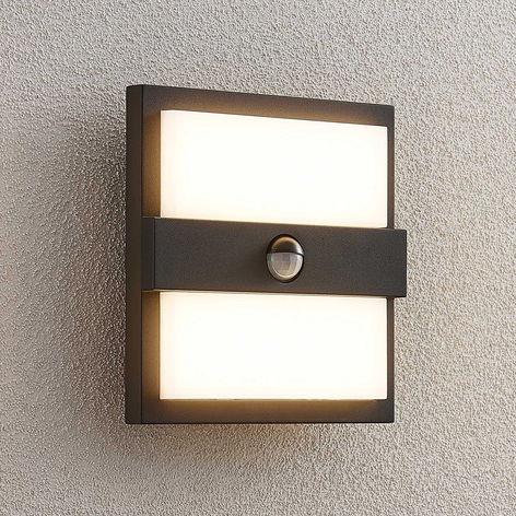 Lucande Gylfi LED-vägglampa kvadratisk med sensor