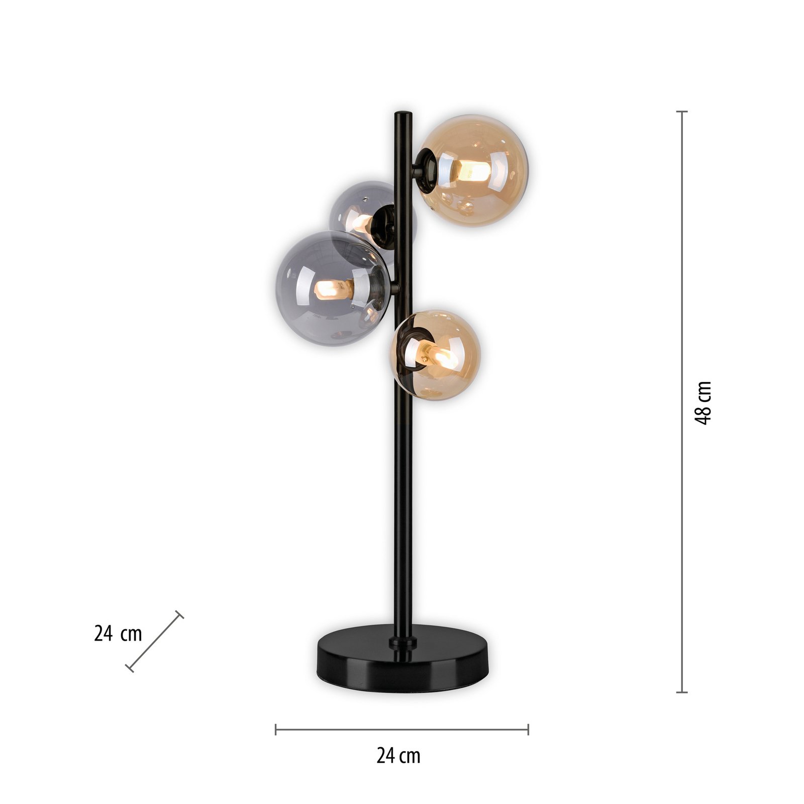 Paul Neuhaus Lámpara de mesa Popsicle, cristal, 48 cm de altura, G9