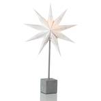 Trda dekorativna zvezda kot namizna svetilka, višina 58 cm, bela