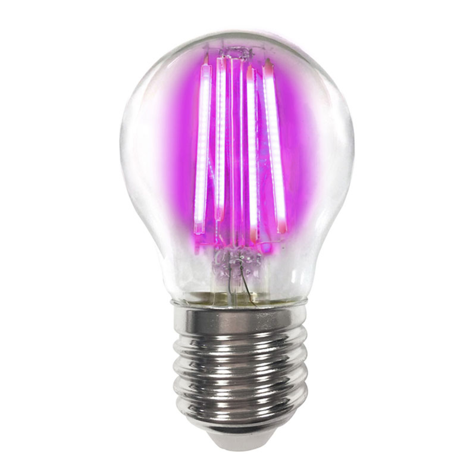 Farbig leuchtend E27 4W LED-Lampe Filament, pink