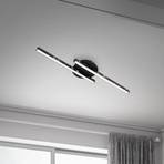 Rey ceiling lamp, sparkle effect, 2-bulb, black