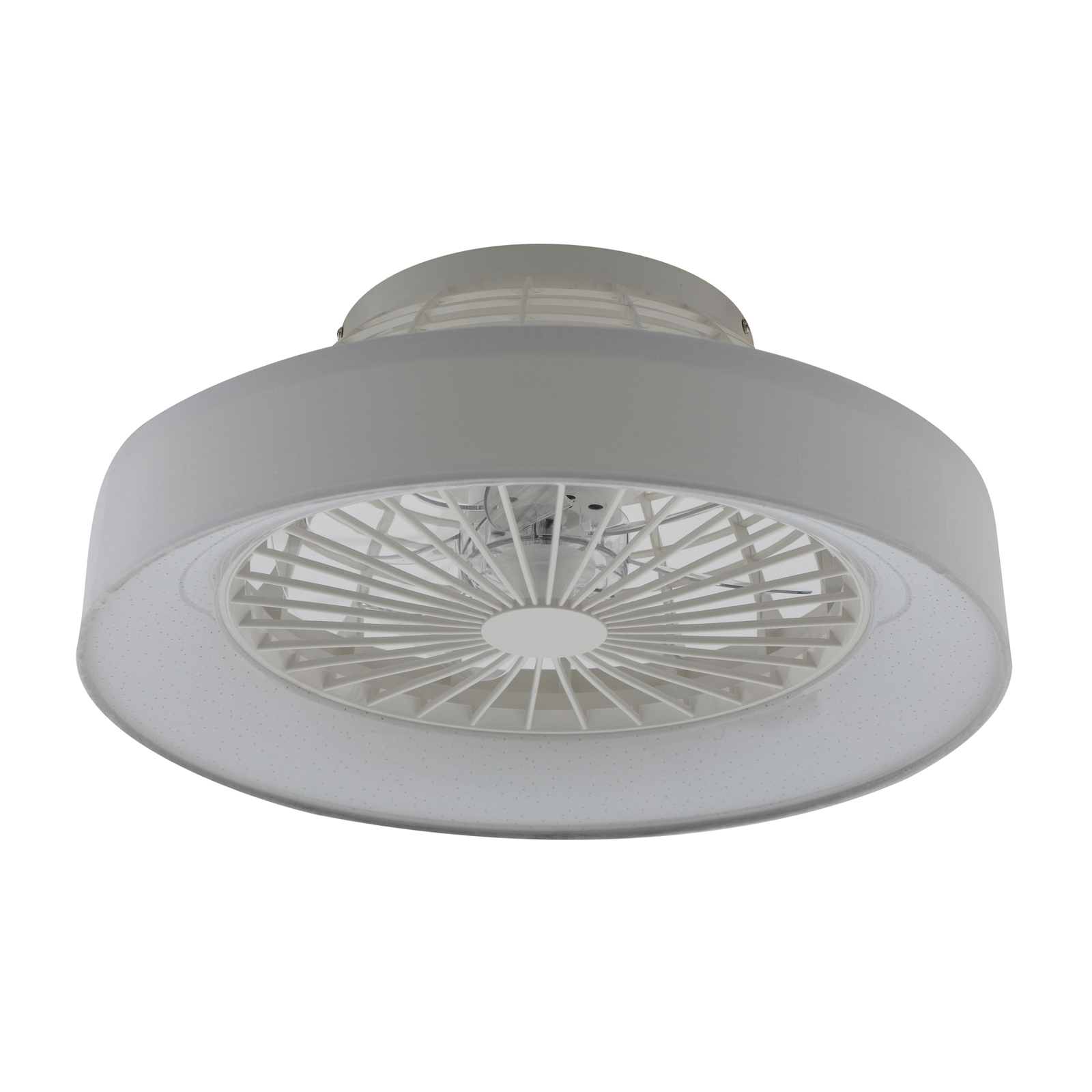 Lindby LED ceiling fan Mace, white, quiet, CCT
