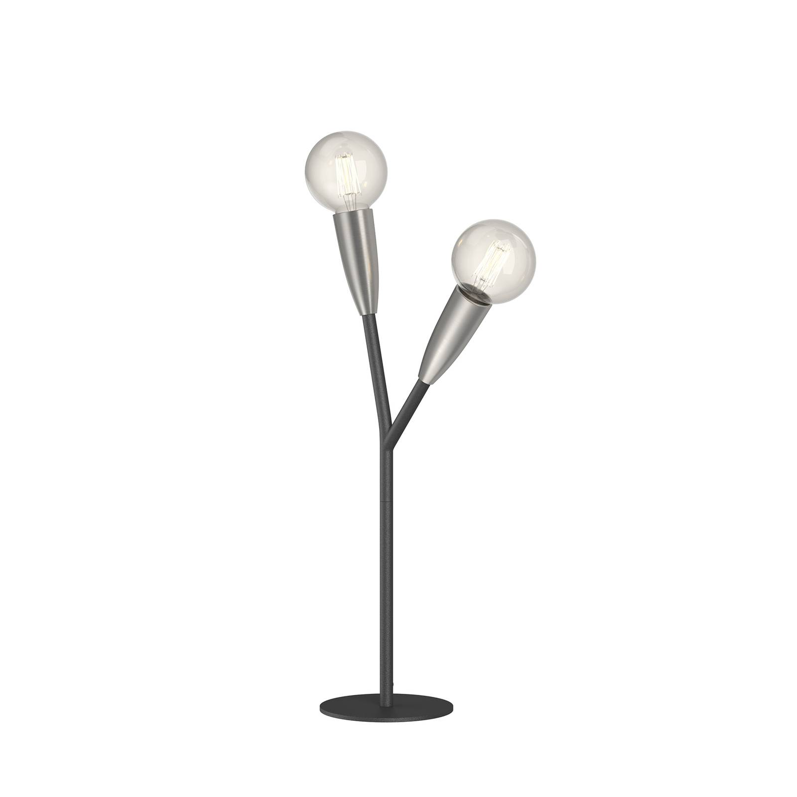Lucande Carlea asztali lámpa 2izzó fekete-nikkel