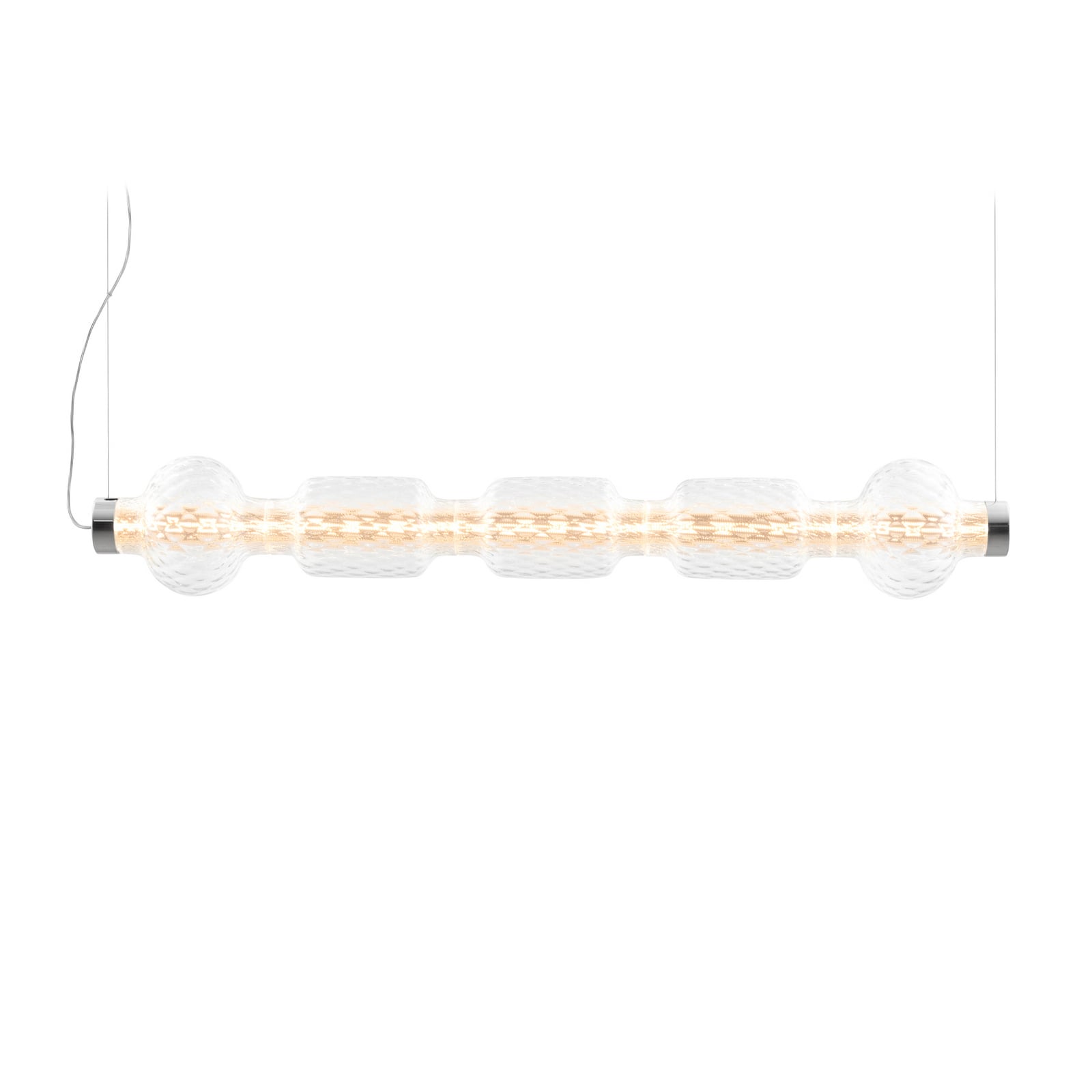 Candeeiro suspenso LED Alambicco Horizontal App da Artemide, 123 cm, 2700 K Candeeiro suspenso LED Alambicco Horizontal App da Artemide, 123 cm, 2700 K