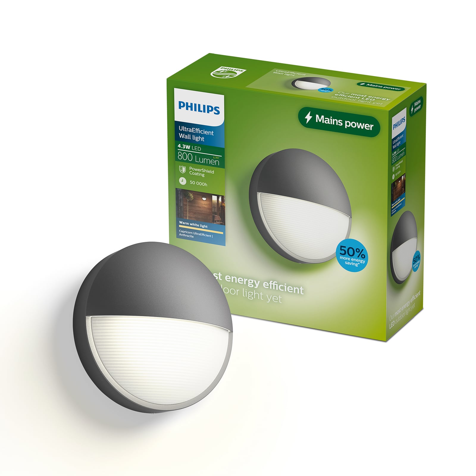 Philips Capricorn UE LED kültéri fali világítás, antracit, IP44