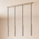 Lindby hanglamp Kardis, 4-lamps, beige, lengte 70 cm