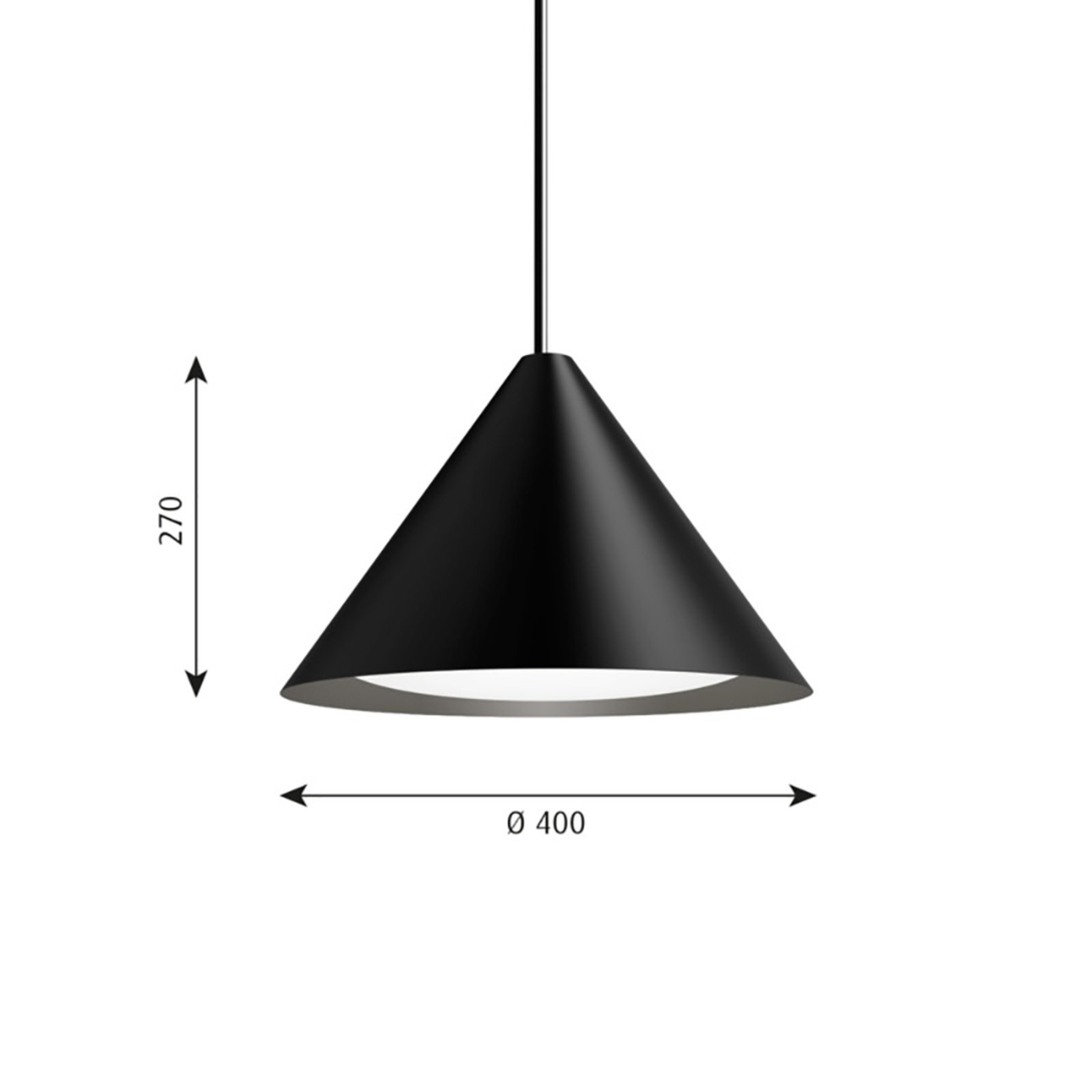 Keglen 400 LED Függőlámpa Black - Louis Poulsen