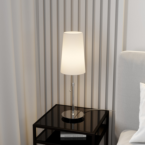 Lucande Pordis lámpara de mesa, blanco cromo