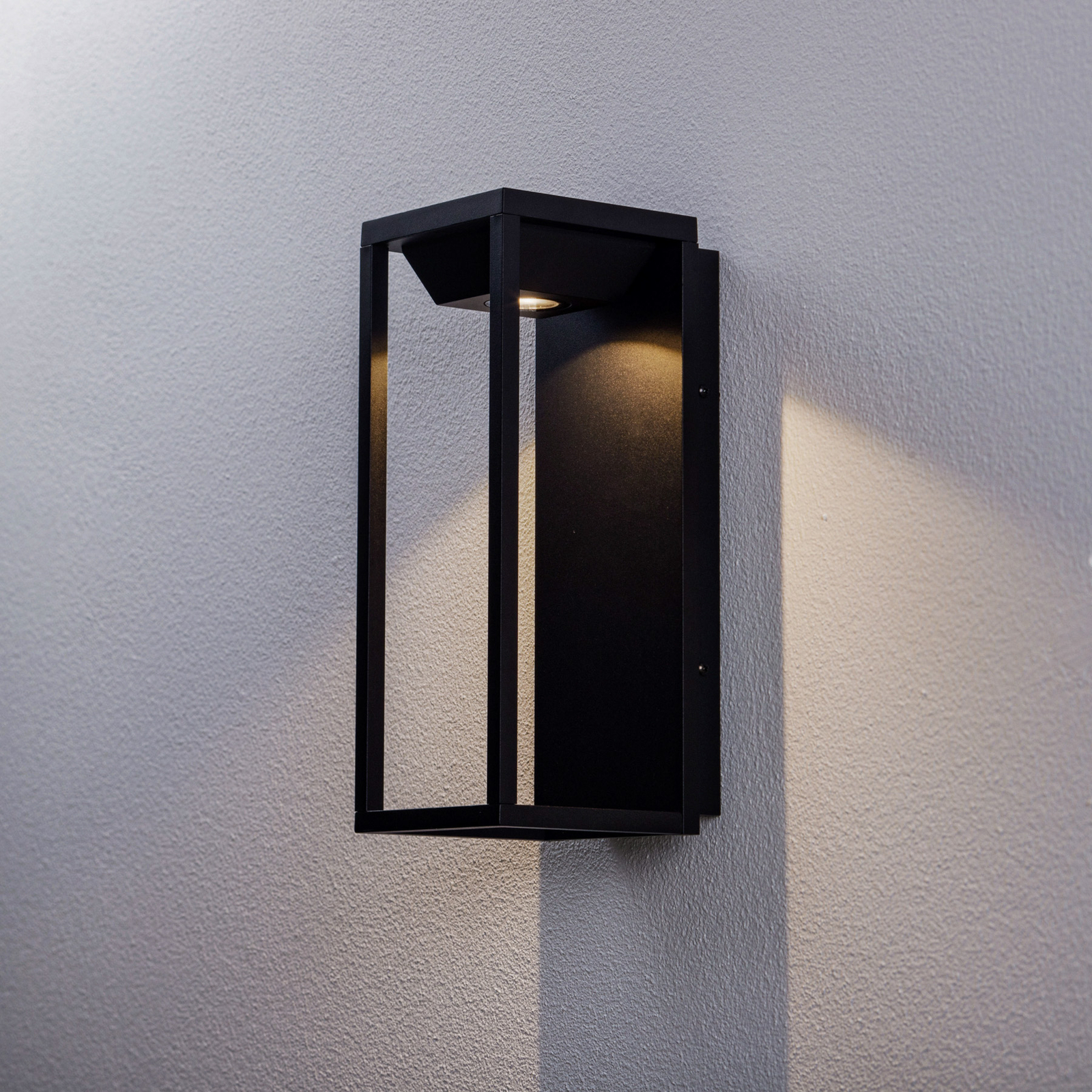 Lucande Faskia aplique LED de exterior en negro