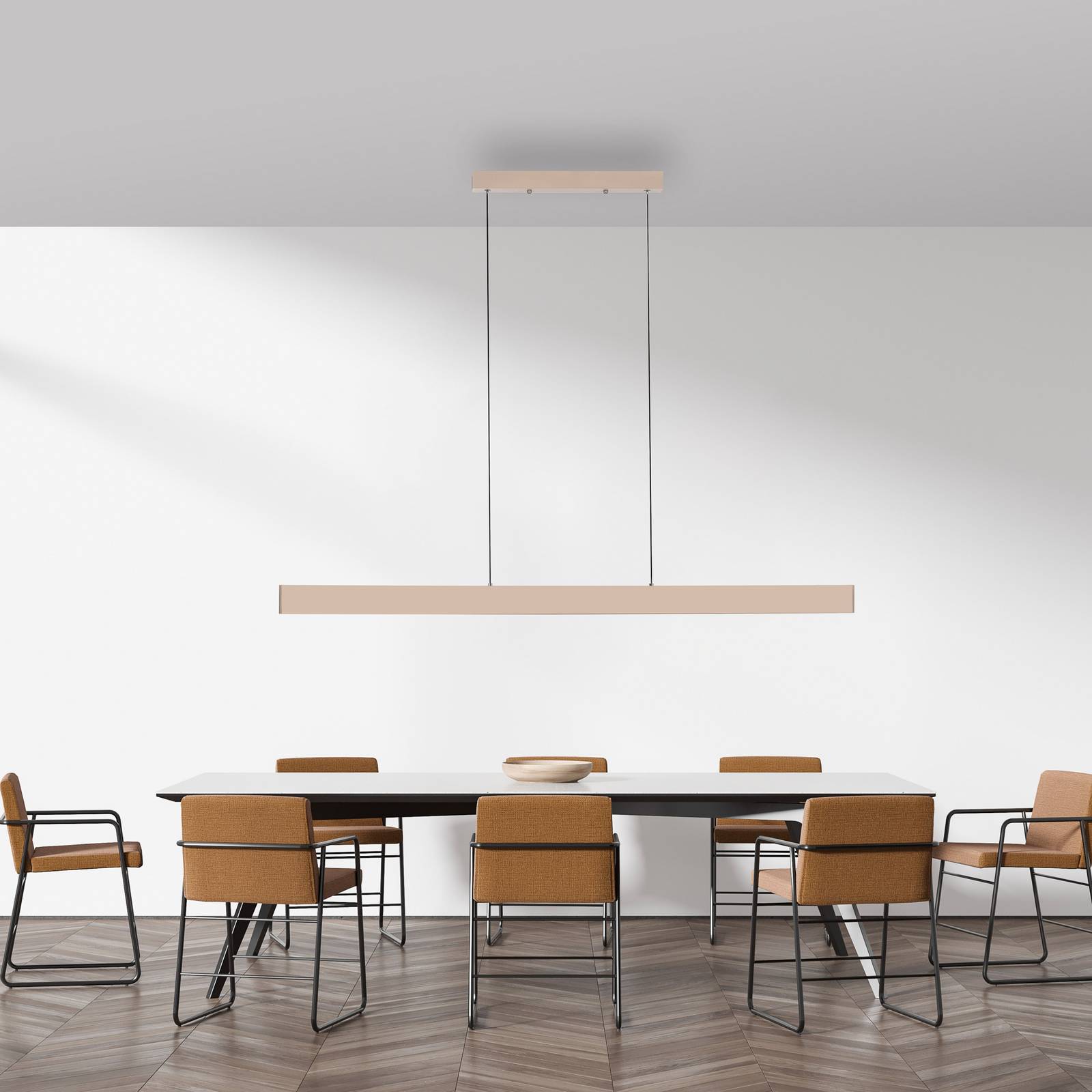 Żyrandol LED Adina, beż piaskowy, metal, 3 000 K, światło skierowane w górę/w