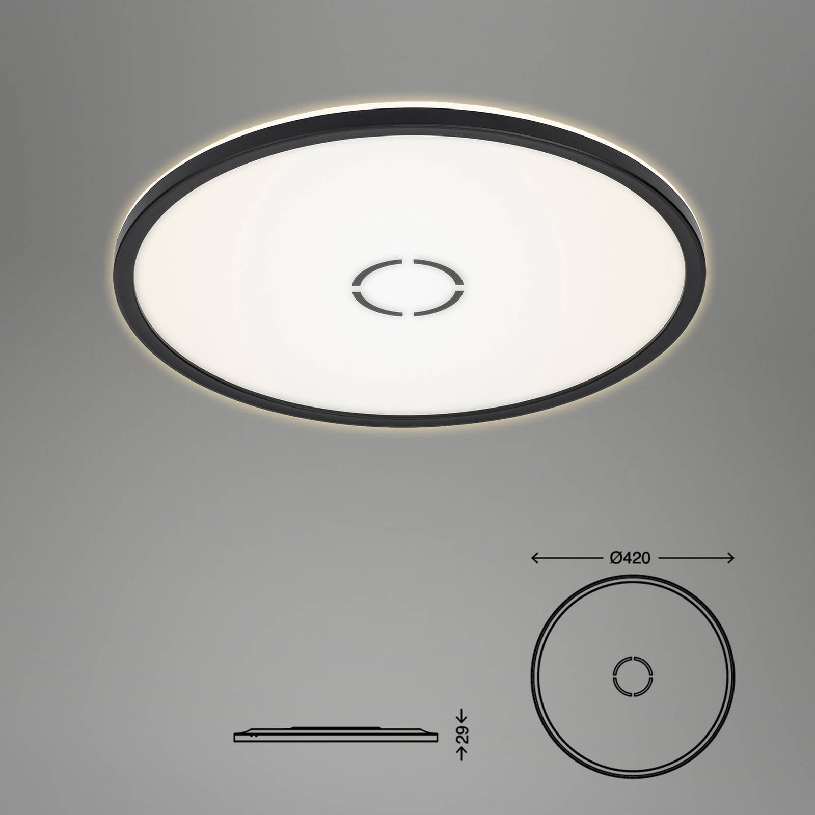 Lampa sufitowa LED Free, Ø 42 cm, czarna