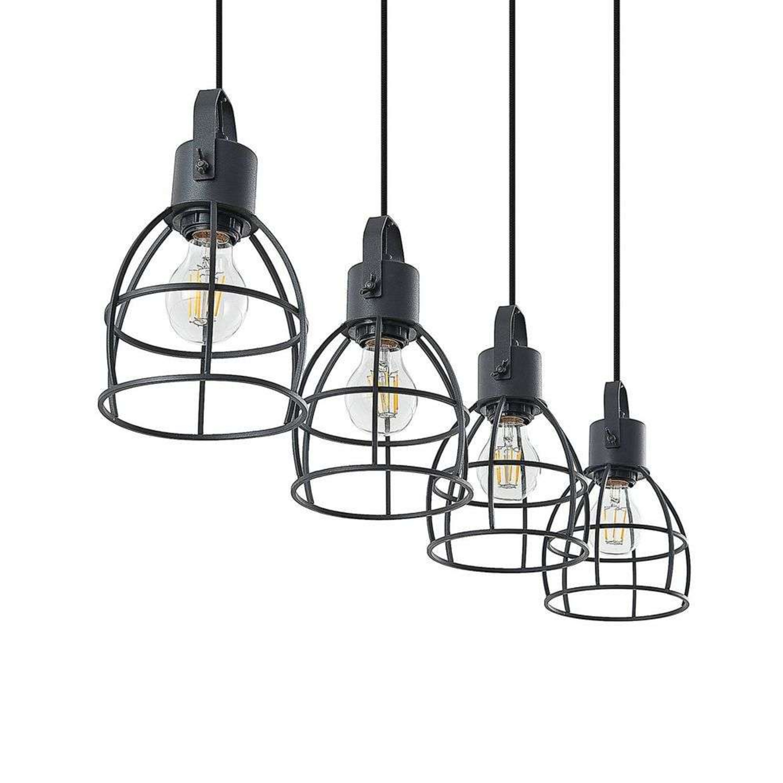 Flintos 4 Pendant Black - Lindby