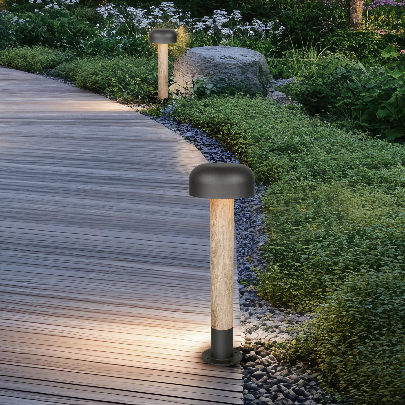 Wegeleuchte FRASER, Betonoptik, Höhe 54 cm, Metall, IP54 Wegeleuchte FRASER, Betonoptik, Höhe 54 cm, Metall, IP54