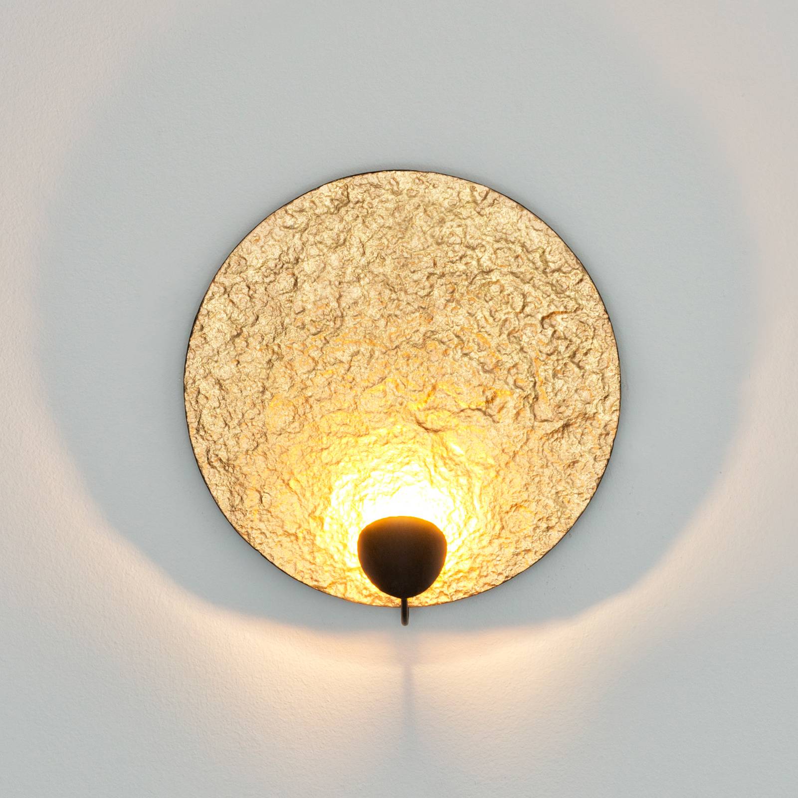 Holländer LED-vägglampa Traversa glänsande guld Ø 35 cm
