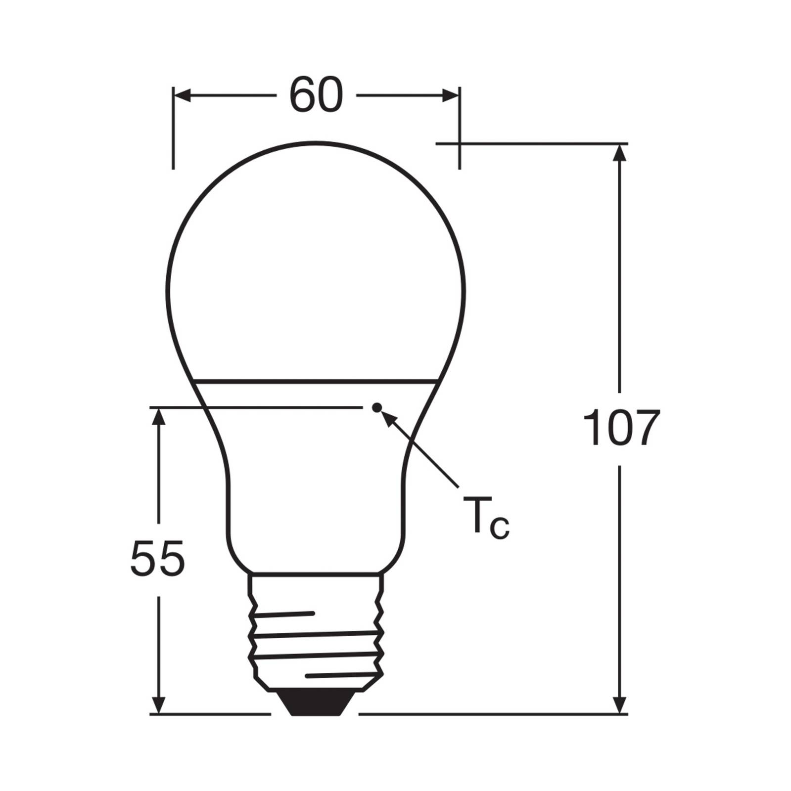 OSRAM żarówka LED opal E27 8,5W 827 3-pak