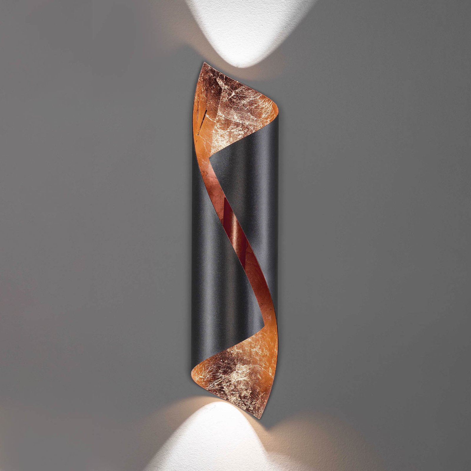 Knikerboker Hué wall light 54 cm anthracite/copper