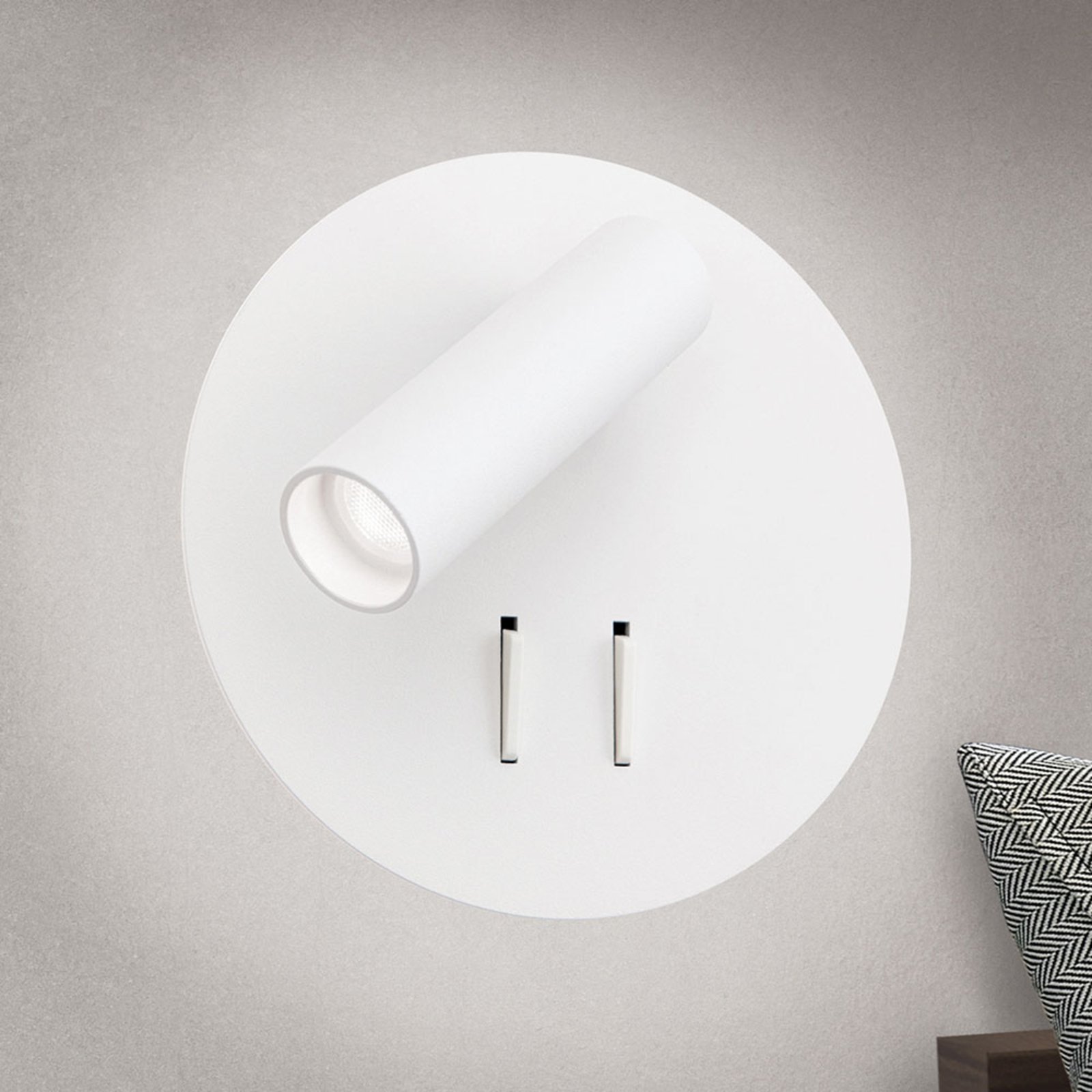 Lenny LED wall light with 2 light sources, white