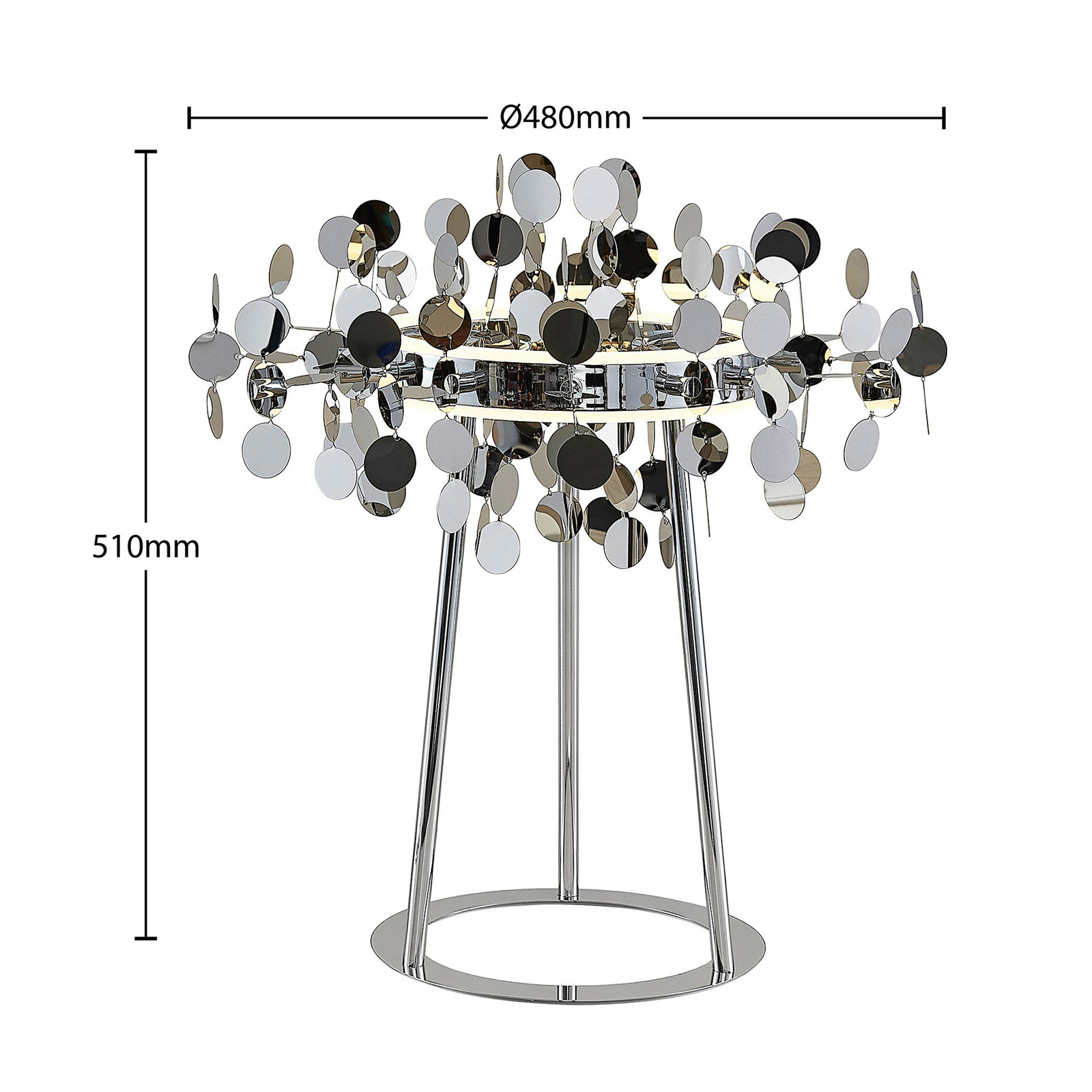 Lucande Glimmo LED table lamp, chrome