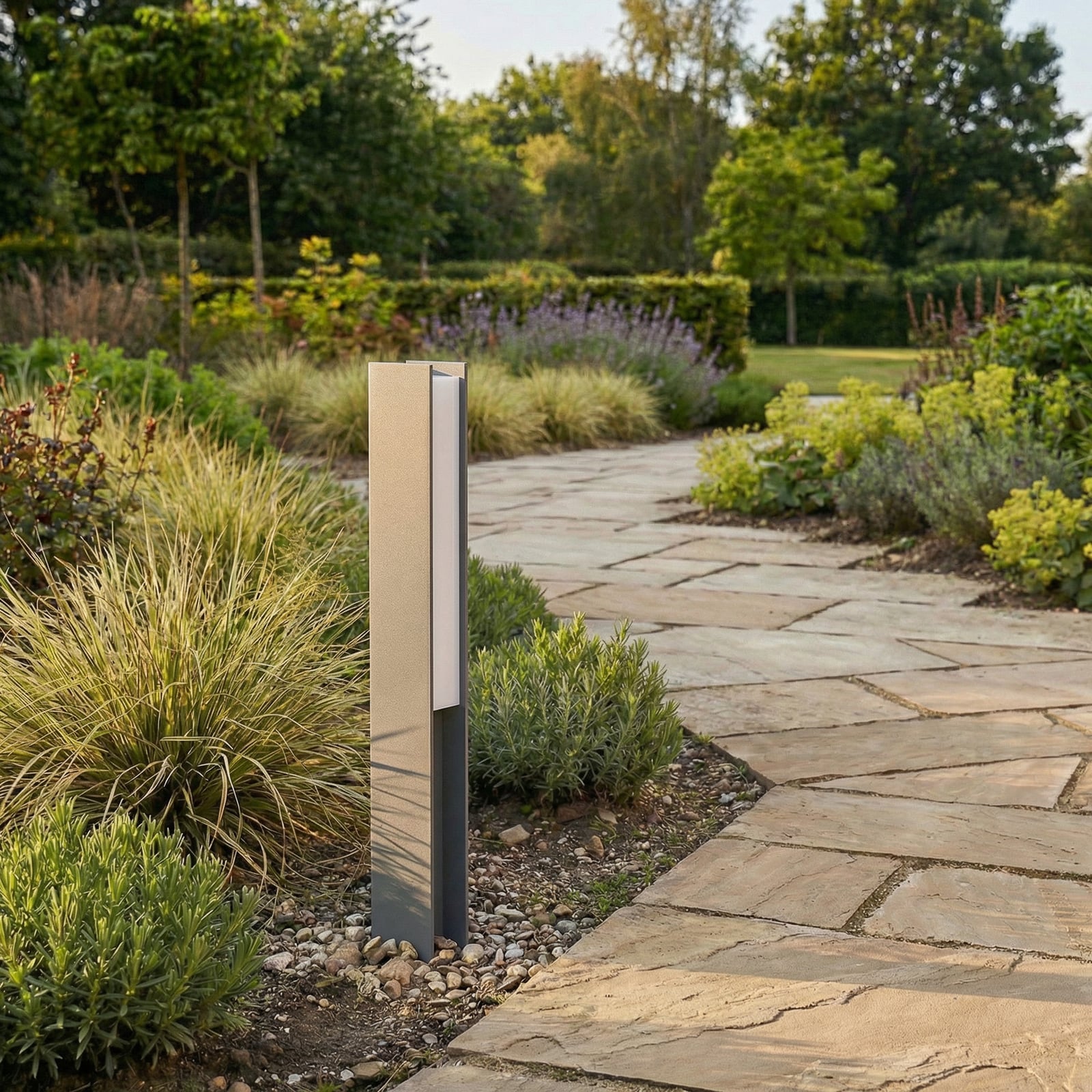 Teerk LED talapzati világítás, antracit, IP65, magasság 50 cm - Lucande